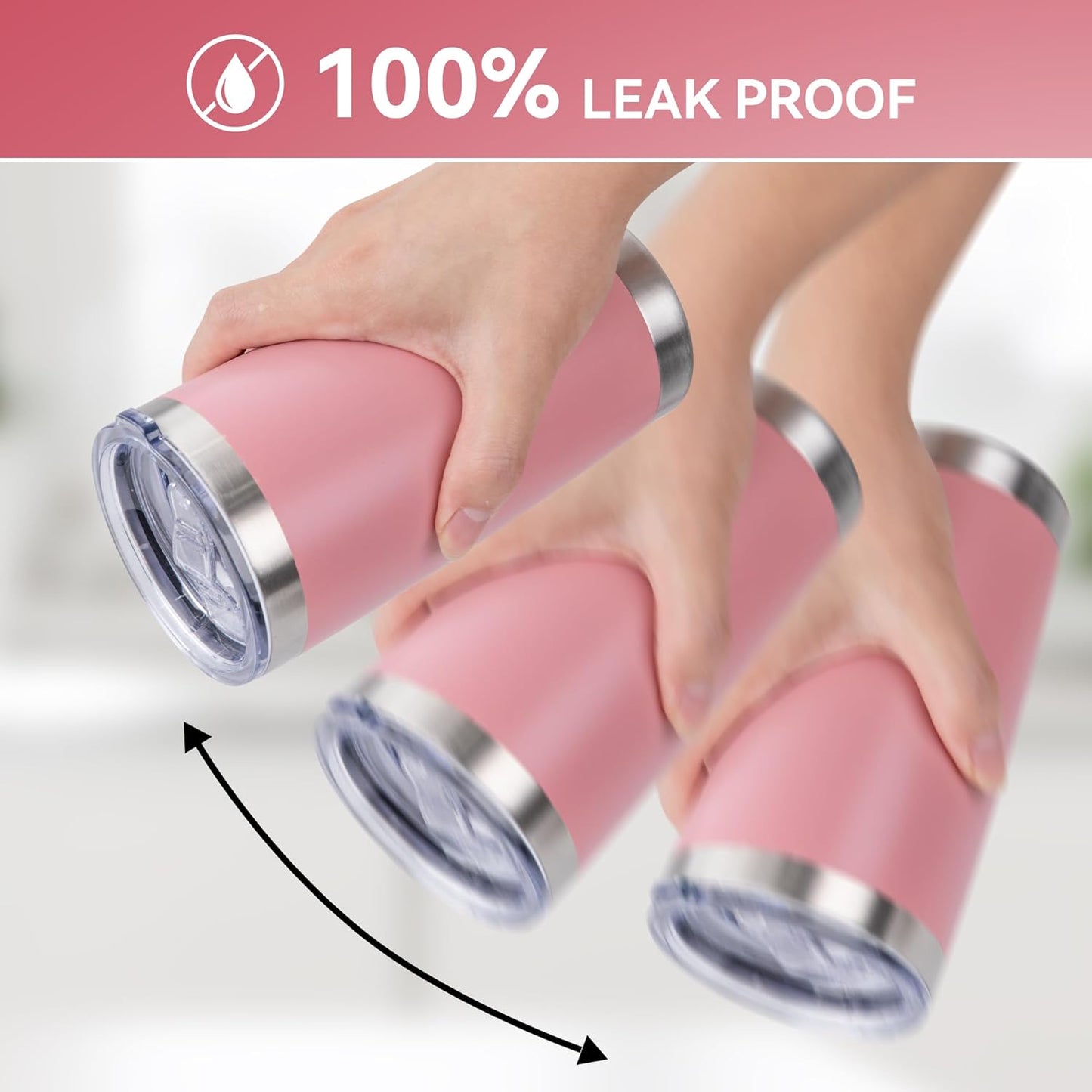 20 oz Tumbler Stainless Steel Tumblers Bulk with Lid Double Wall Insulated Coffee Tumbler Cups for Hot & Cold Drinks Powder Coated Travel Coffee Tumbler Mug Metal (Rose Pink, 1 pack)