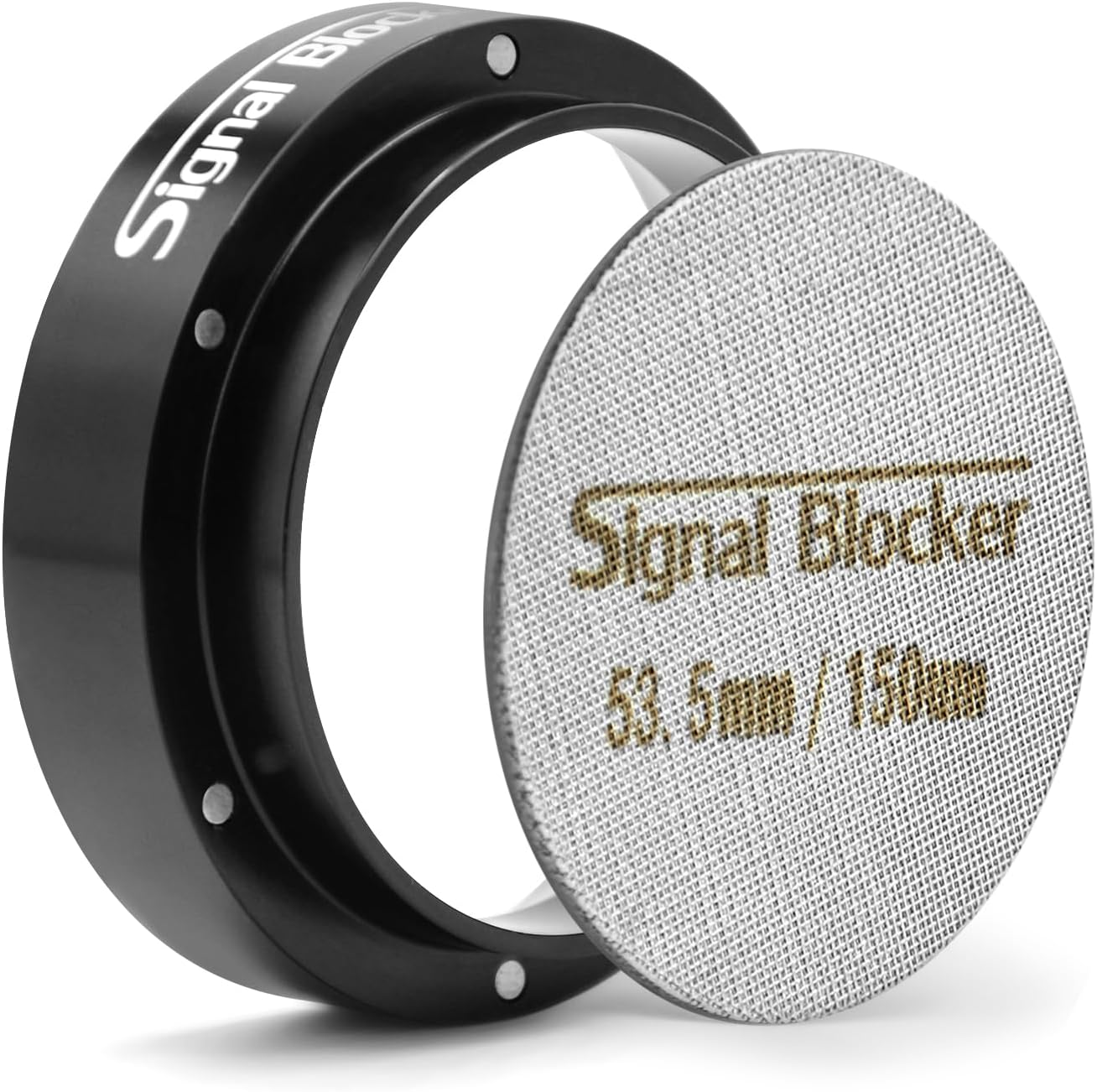 54mm Espresso Dosing Funnel & 53.5mm Puck Screen for Breville: Magnetic Coffee Dosing Ring Aluminium Metal - Reusable 1.7mm Thickness 150μm Puck Screen 316 Stainless Steel | Fits All 54mm Portafilters