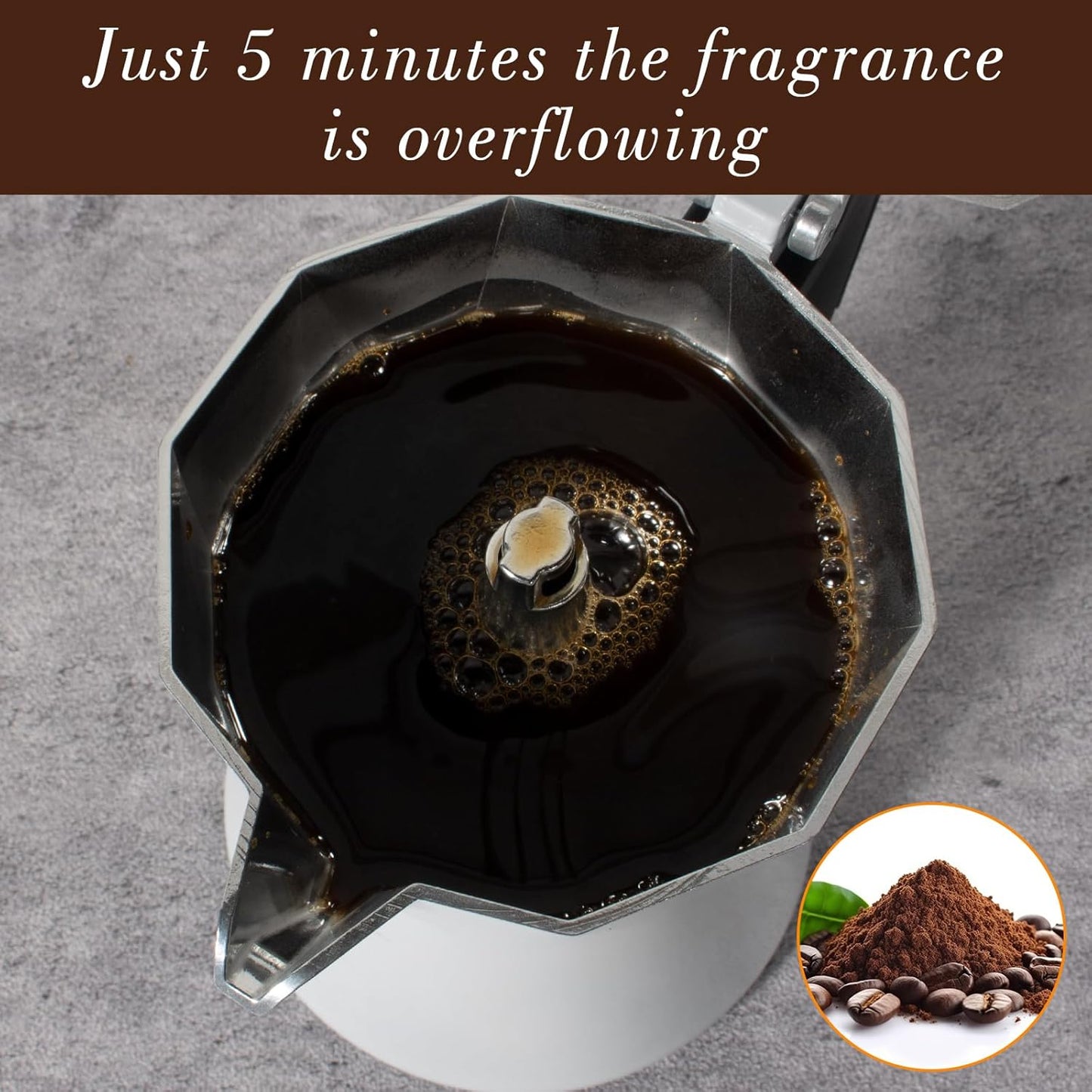 Moka Pot, 6-Cup Espresso Maker, 300ml Portable Stovetop Espresso Maker, Percolator Coffee Pot Compatible with Induction Cooktops, Suitable for Home and Camping (White)