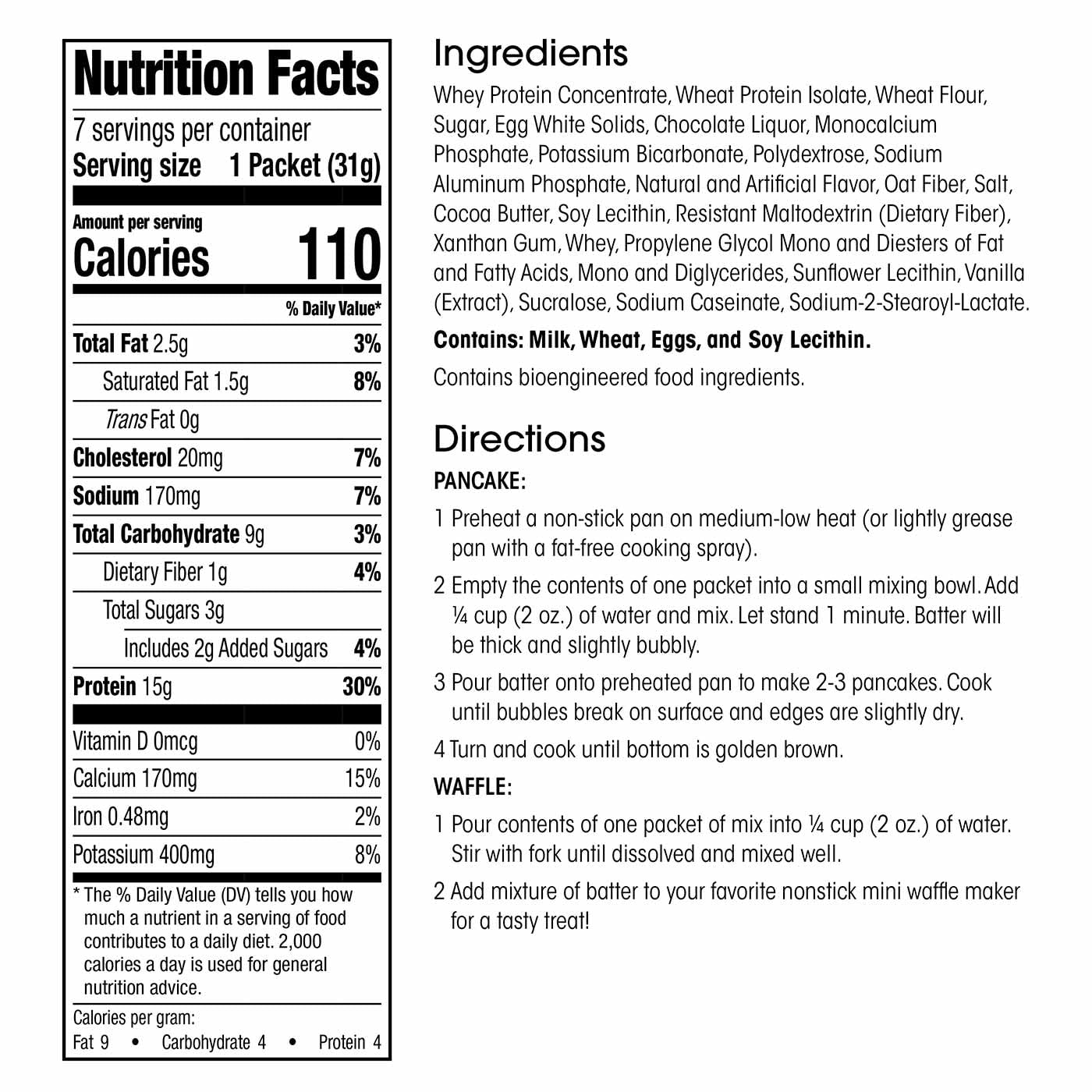 Wonderslim Protein Pancake & Waffle Mix, Chocolate Chip, Low Sugar & Low Calorie (7ct)