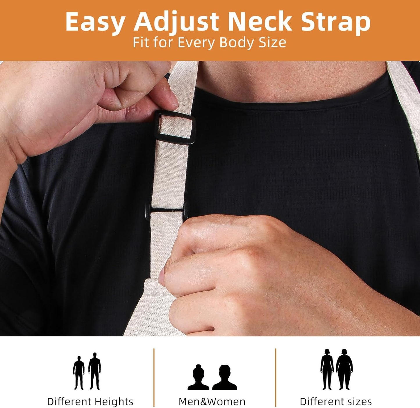 Chef Apron Unisex Two-Tone Professional Kitchen Bib Apron with 2 Pockets Cooking, Grilling, and Baking Gift