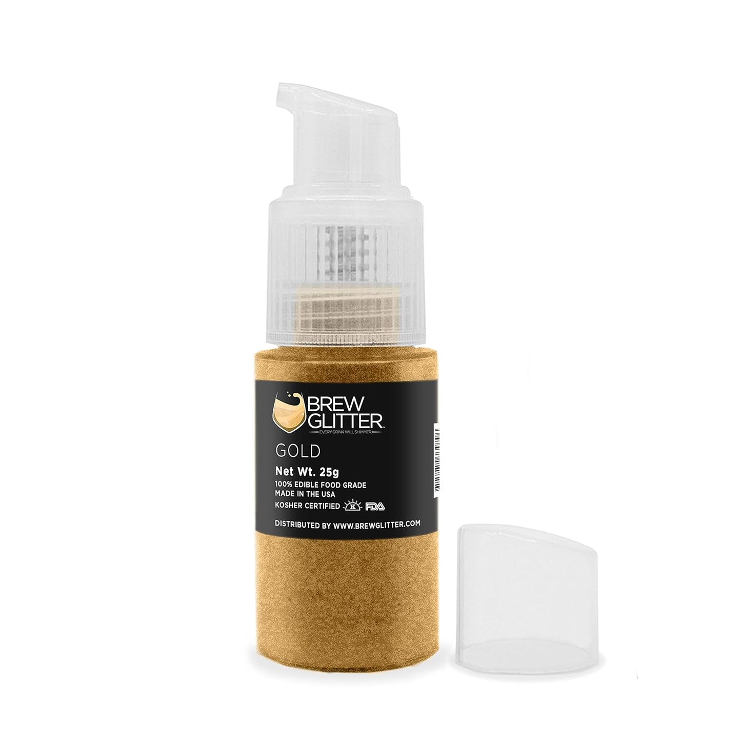 Brew Glitter - Gold (25g 1x Pump) | 100% Edible Glitter For Drinks, Cocktails, Beer & Beverages