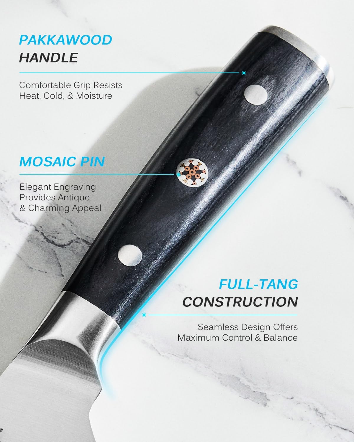 KYOKU 6.5" Boning Knife for Meat Cutting, Samurai Series Filet Knife with Pakkawood Handle, Japanese High Carbon Steel, Full Tang Kitchen Knife for Lamb Chop Pork Shoulder with Sheath and Case