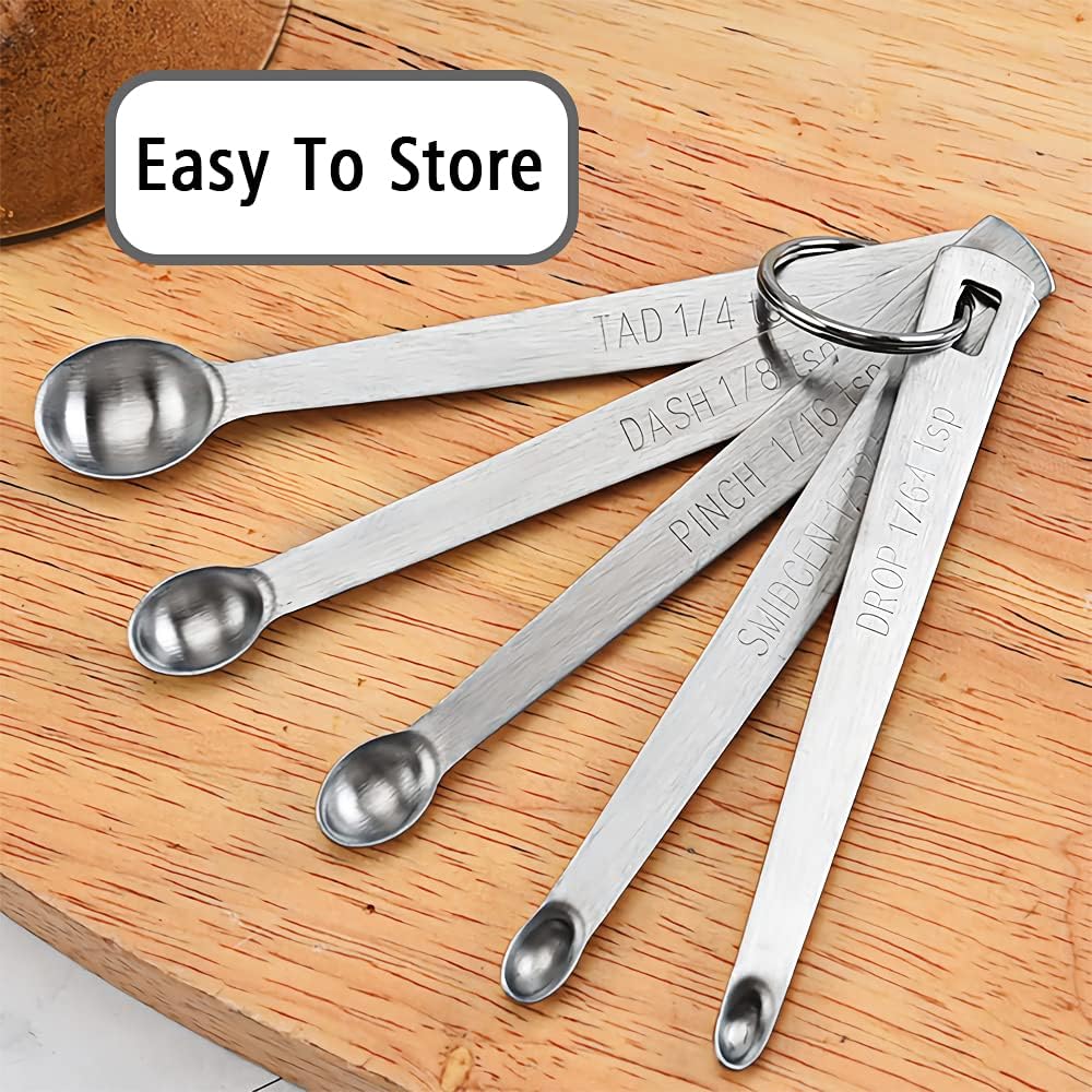 2PCS 1/32 Teaspoon(1/32tsp, 0.16ml, Smidgen) Single Tiny Measuring Spoon, Small Individual Stainless Steel Measure Spoons Only
