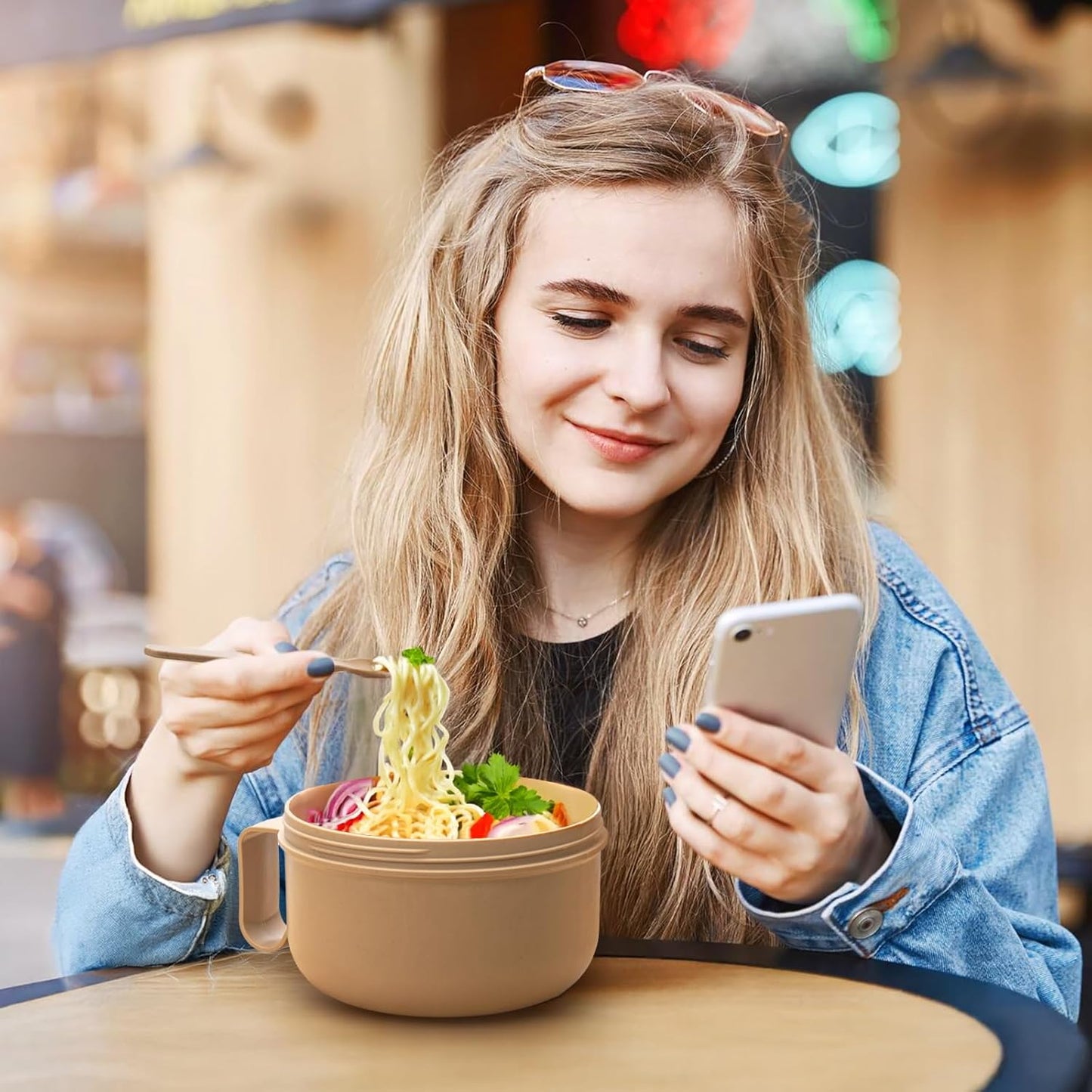 Microwave Bowl with Lids,Ramen Bowl,28oz Microwave Soup Mugs with Handles,for Soup and Instant Noodles,Oatmeal, Gumbo, Salad, College Dorm Room Essentials for Girls for Boys Apartment Essentials