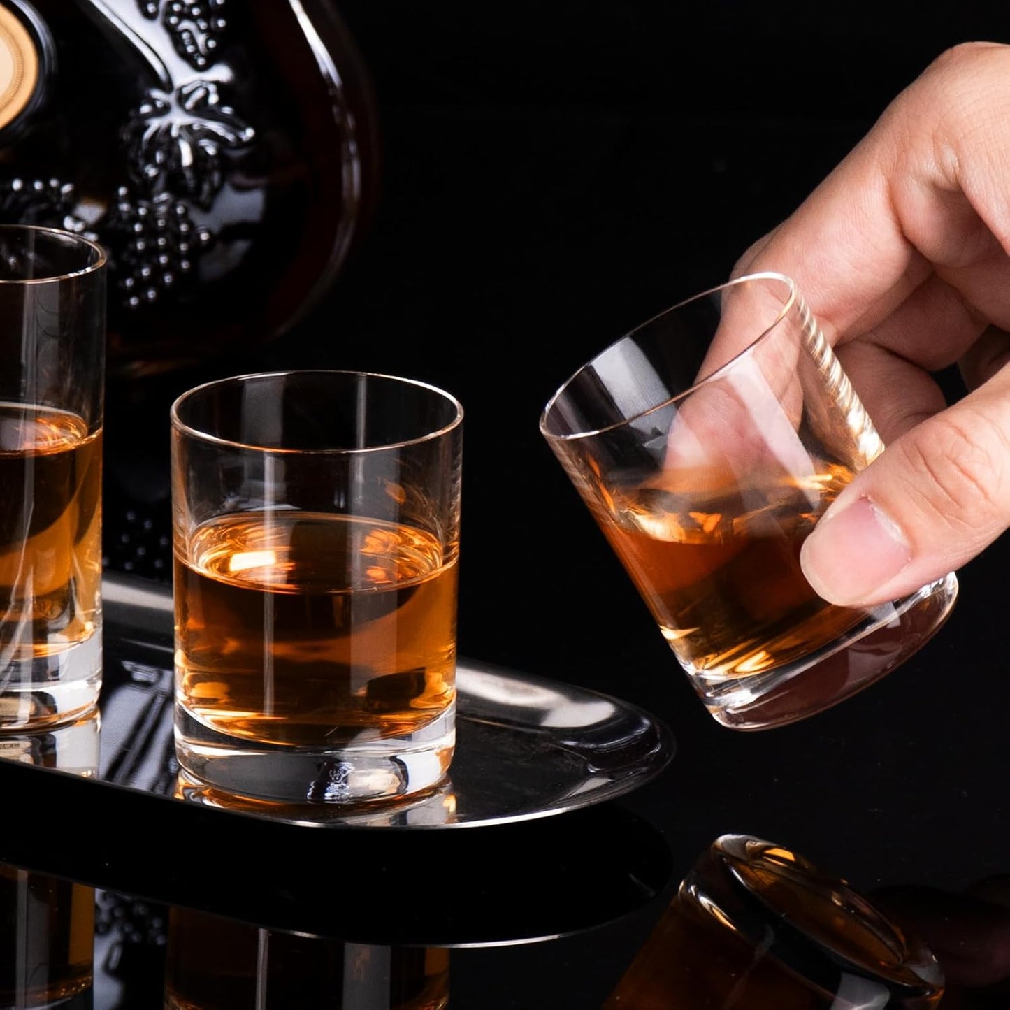 KAMMAK Shot Glasses Set of 2, 60ml/2oz Clear Espresso Shot Glass with Heavy Base for Bar Restaurants Home, Small Whiskey Shot Glass for Vodka, Whiskey, Tequila, Spirits & Liquors