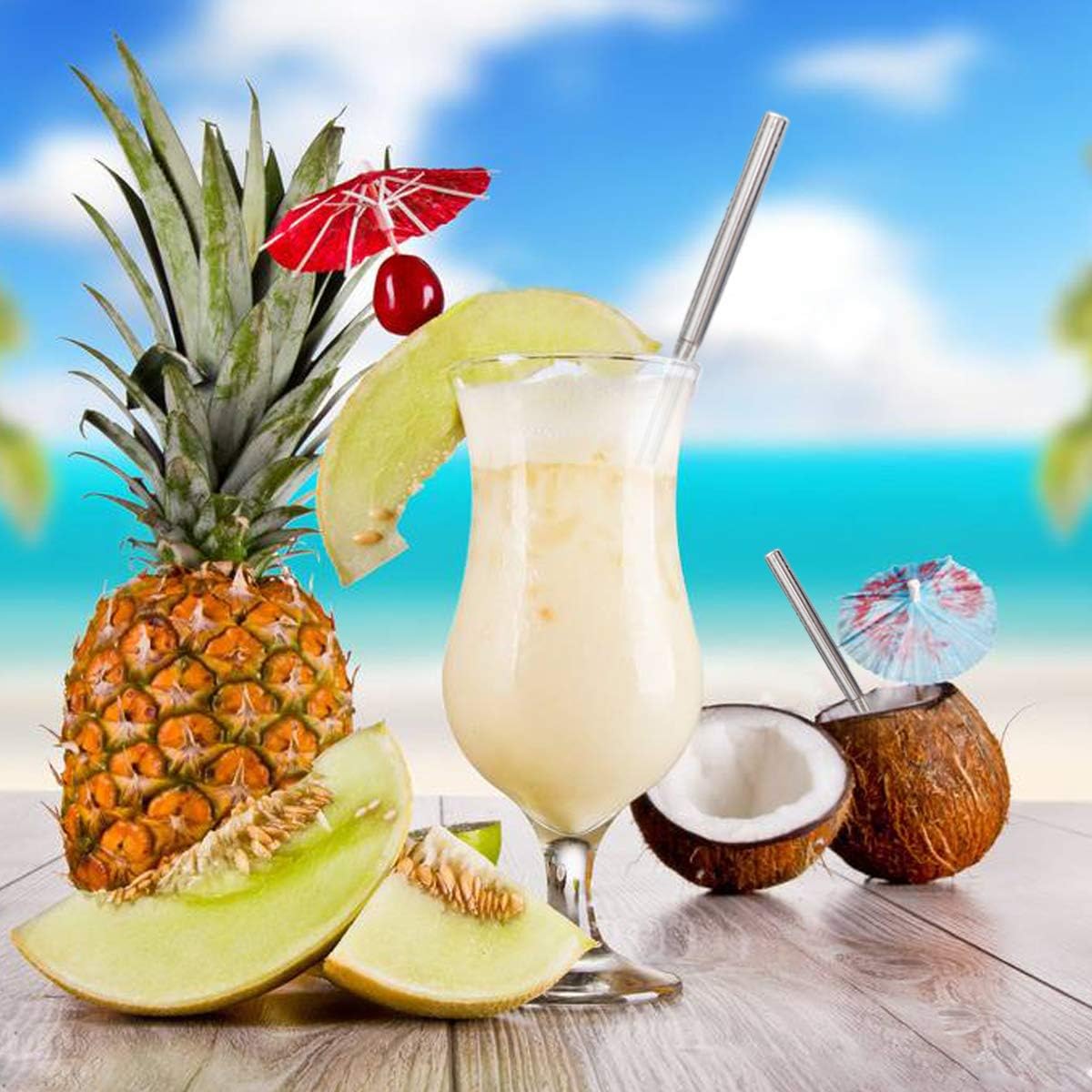 2 Pack Reusable Metal Straws Collapsible Stainless Steel Drinking Straw Travel Portable Telescopic Straw with Case,2 Cleaning Brushes Included Black/Turquoise