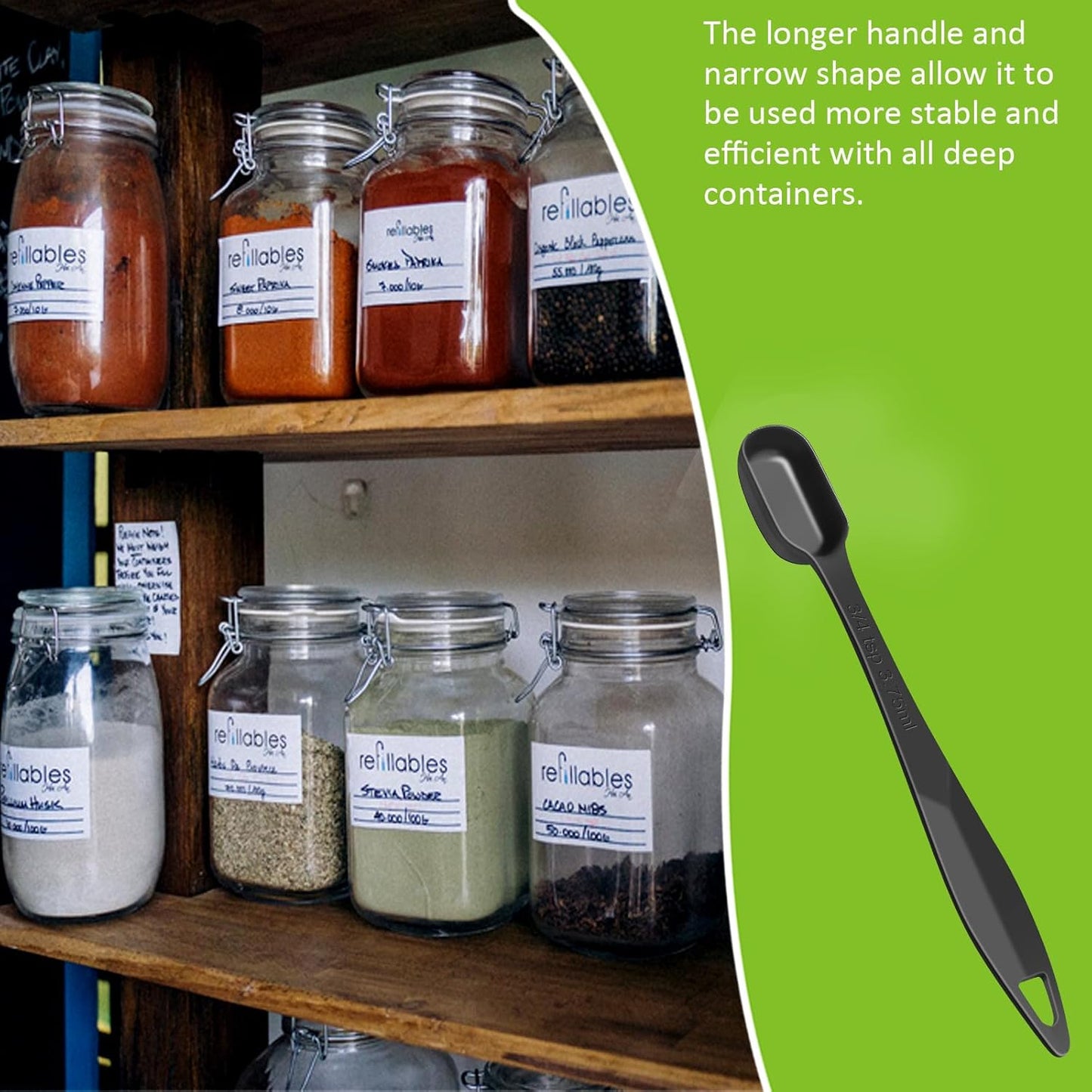 2 Pcs 1/2 Teaspoon(2.5 mL | 1/2 Tsp | 1/6 Tbsp | 2.5 cc | 1/16 oz) Stainless Steel Single Measuring Spoon, Long Handle Metal Measuring Spoon, Kitchen Gadgets for Cooking & Baking(Black)