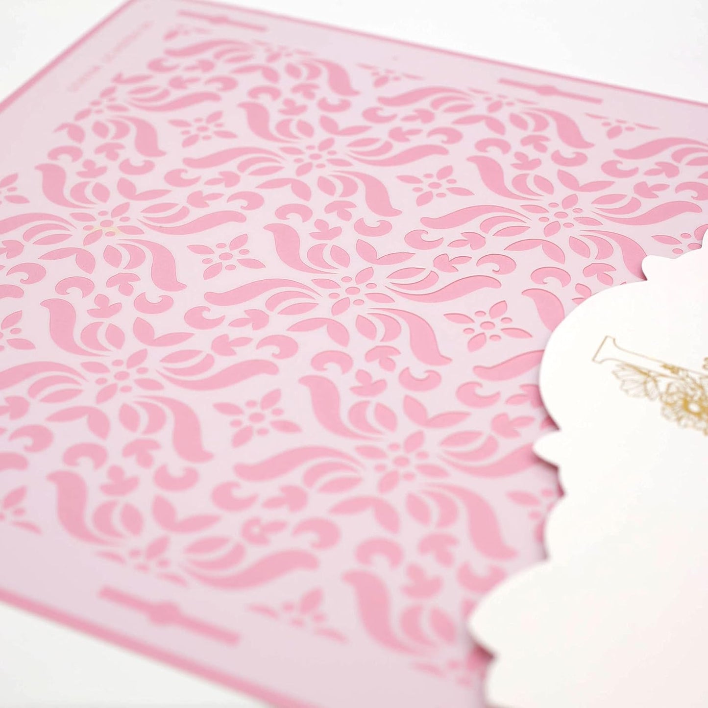 Cake Decorating Stencil for Tall Buttercream Cake, Royal Icing, Ganache, Paint, Airbrush (Lorna)