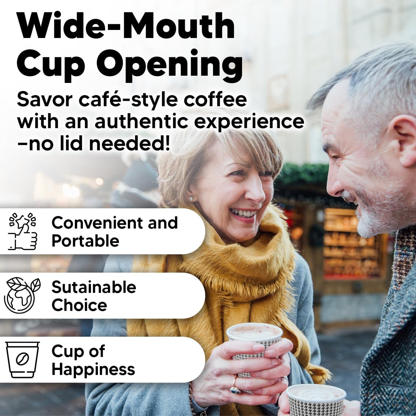 8 oz Coffee Cups - 200 Pack【No Lids】 Insulated Corrugated Disposable Paper Cups To Go, Double Wall Paper Hot Cups Bulk for Hot Beverage or Cold Drinks