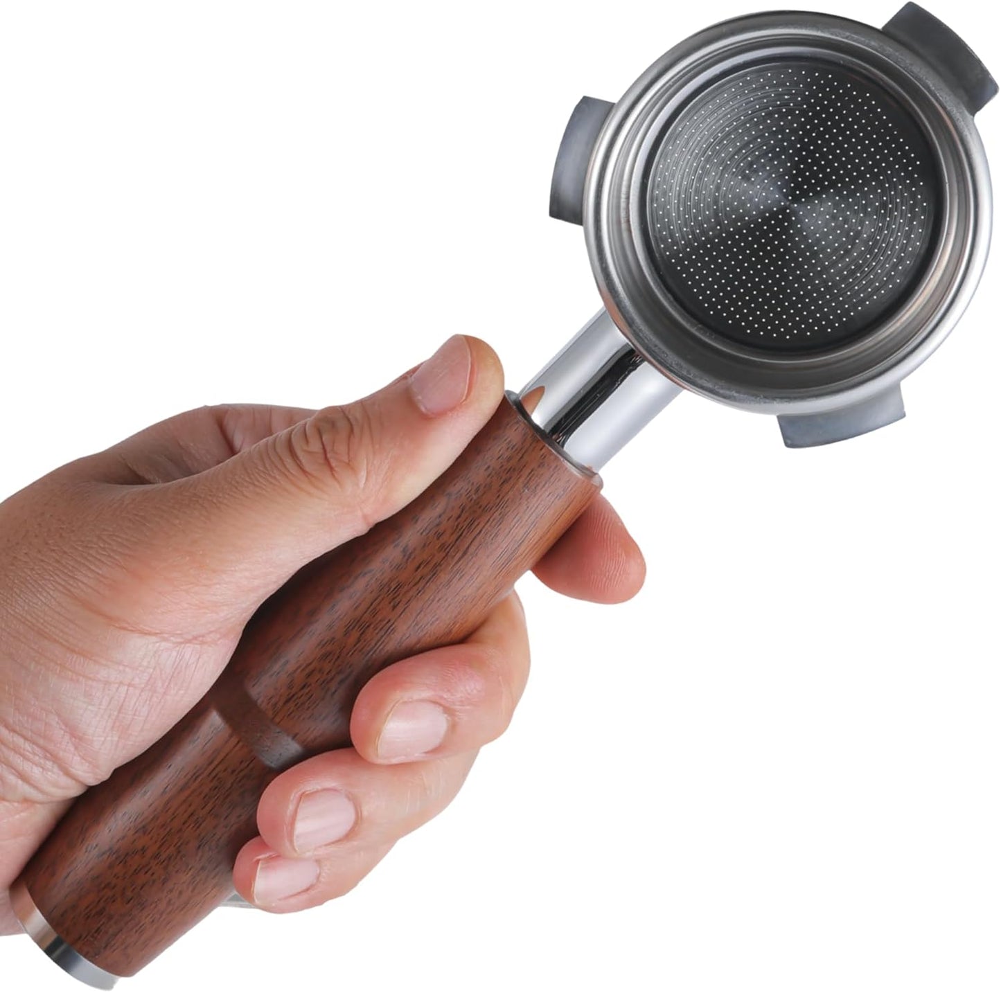 Walnut Naked Portafilter 54mm for Breville Barista Express, Pro, Touch, Bambino Plus | Premium Bottomless Portafilter | Fits BES870XL, BES878, BES880 | Includes 18–21g Filter Basket