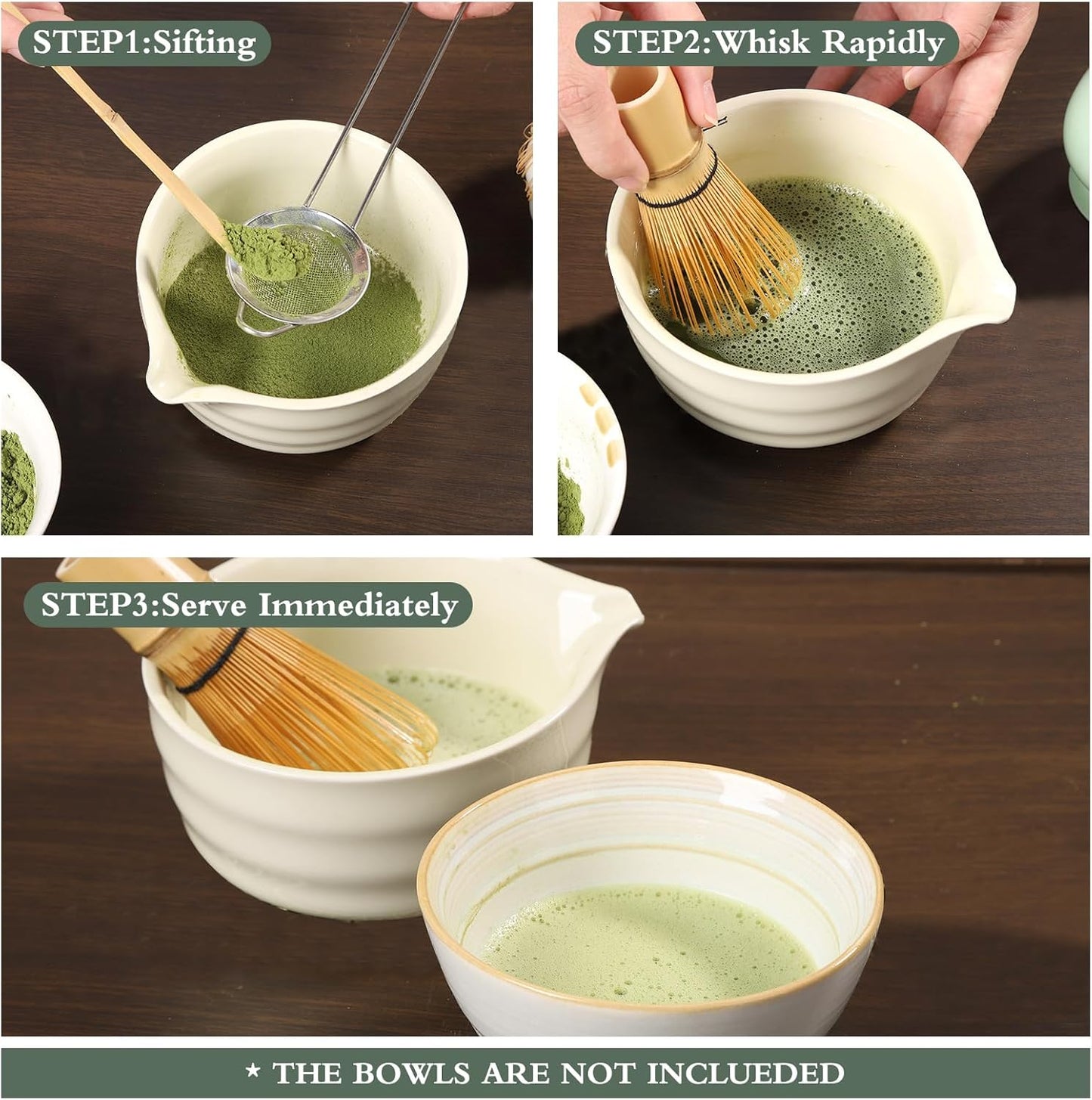 Matcha Whisk with Matcha Whisk Holder Bamboo Whisk Scoop Spoon Unique Gifts for Women Men Girl Friend Home Kitchen Decor Gifts for Tea Enthusiasts Christmas White
