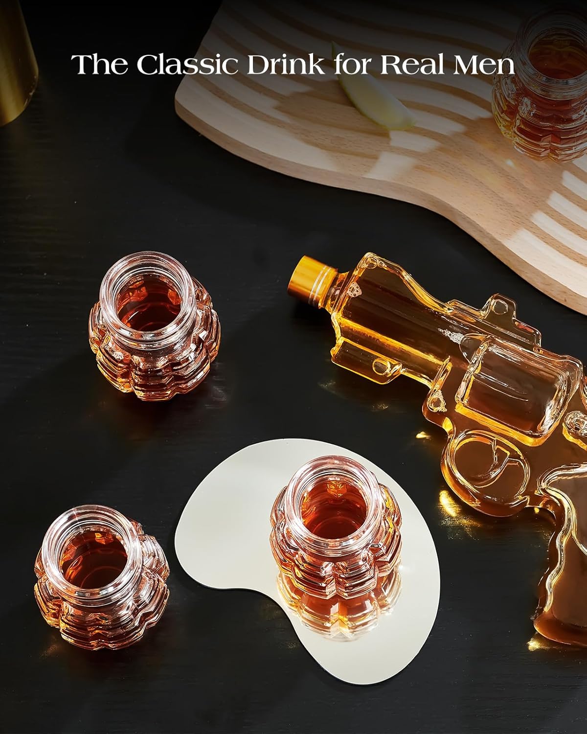 Kollea Bartender Kit, Grenade Shaped Shot Glass Set of 6, Cool Shot Cups with Heavy Base for Tequila, Military Birthday Gifts for Men Father, Party Men Cave Decor, Liquid Measuring Cups, Whiskey Grail