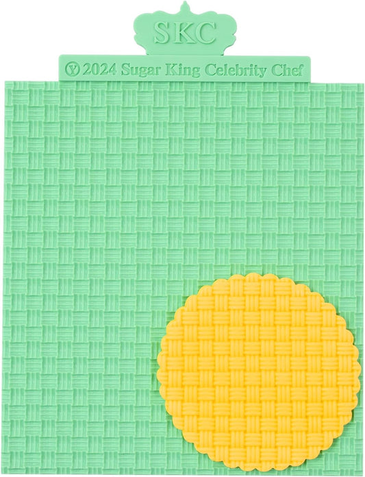 KALAIEN Sweater Texture Fondant Impression Mats Knit Fondant Embosser Texture Mats for Clay Cake Decorating Fondant Molds 1Pcs(Style 2)