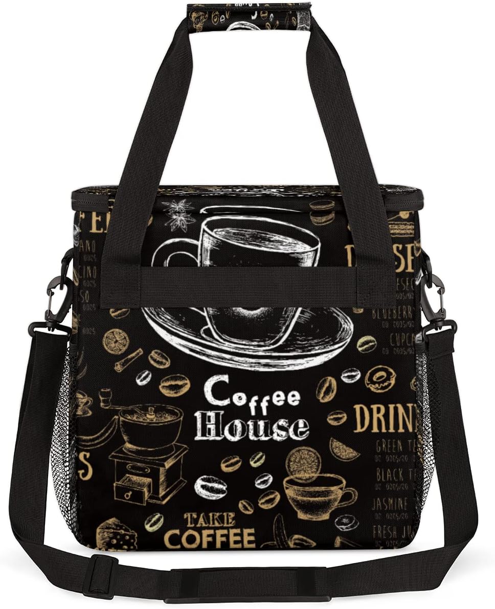 cfpolar Coffee Maker Storage Bag, Waterproof Travel Carrying Storage Tote Bag Organizer Case, Compatible with K-Mini or K-Mini Plus, And Suitable for Other Accessories， With Pockets for K-Cup Pods