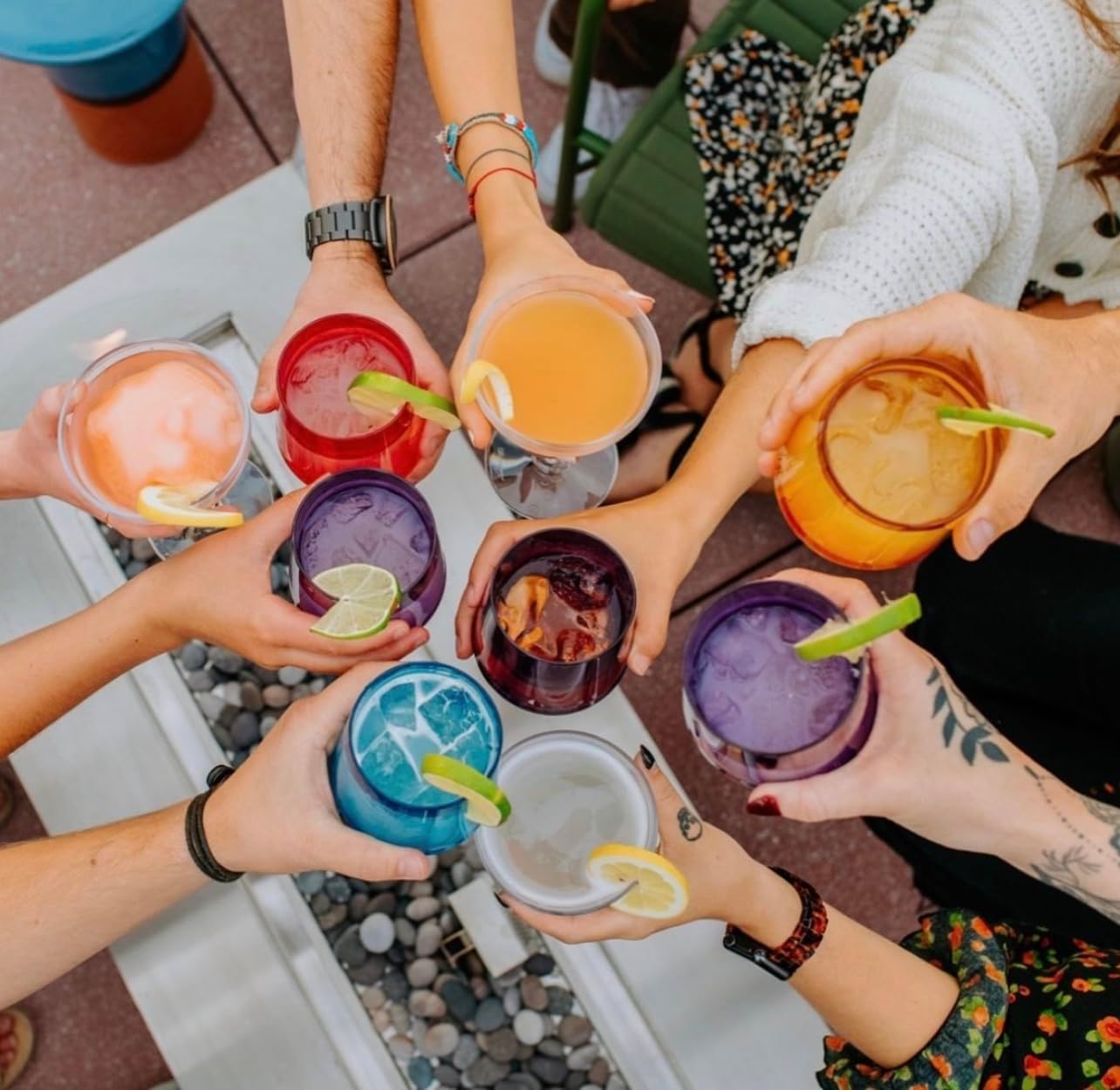 Drinique Unbreakable Stemless Wine Glasses – Set of 4 | 12oz Tritan Plastic | Made with 50% Recycled Content | Reusable, Dishwasher Safe, BPA-Free, Shatterproof | Indoor, Outdoor, Everyday Use - Teal