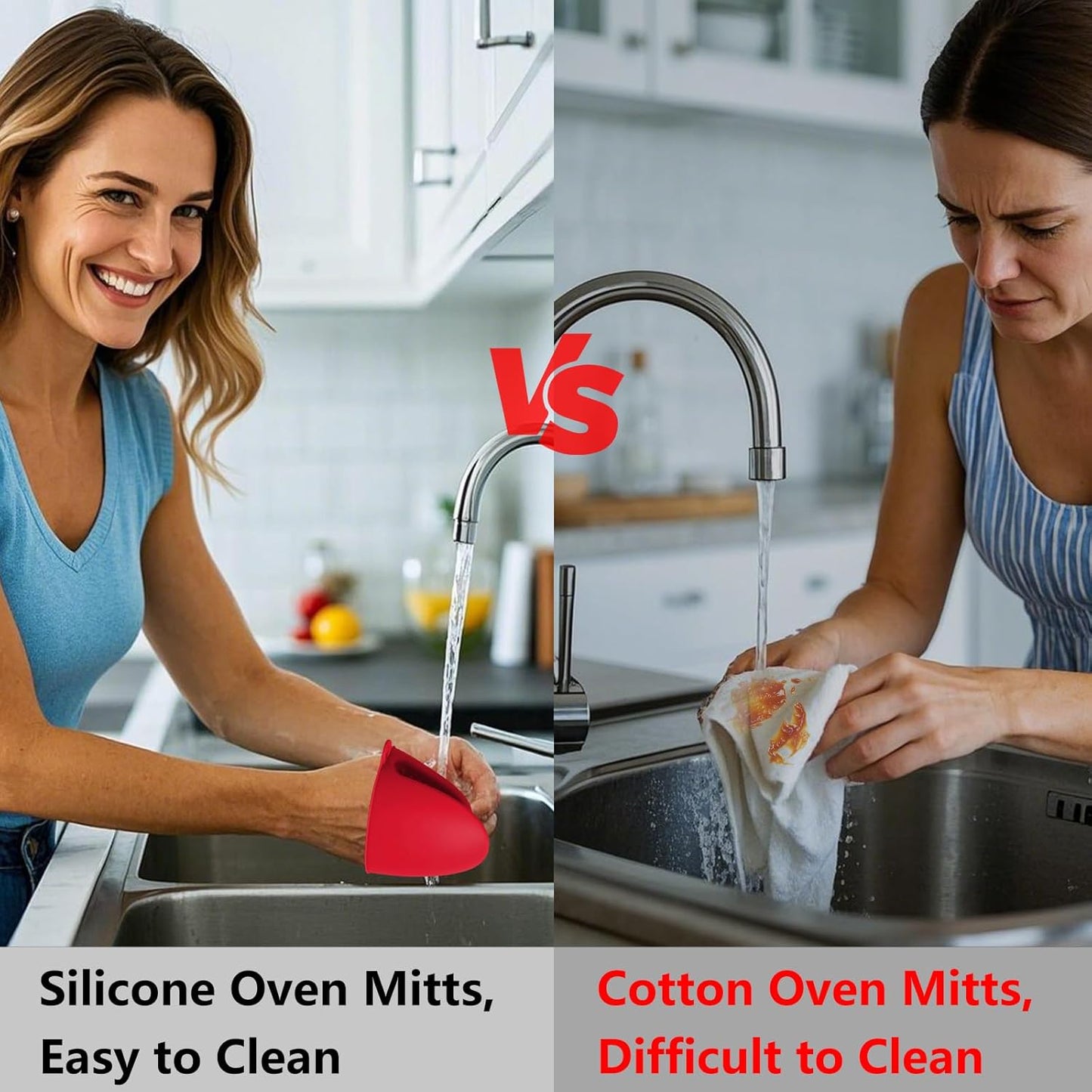 3 Pairs Silicone Oven Mitts Sets Pot Holders Heat Resistant for Kitchen - Small Kitchen Mittens Silicone Rubber Air Fryer Mitts Mini Pot Pinch Grip for Cooking & Baking, Red