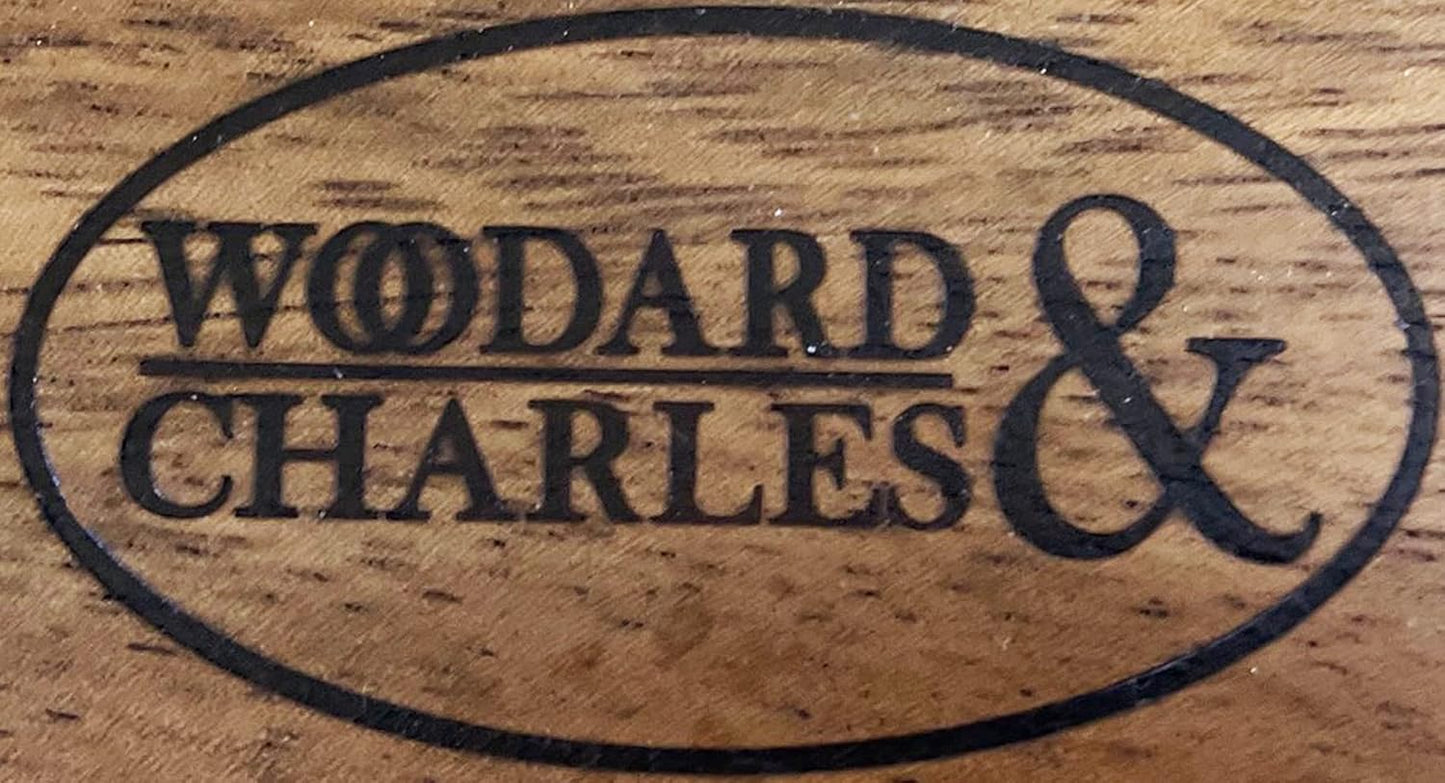 6 Whitewash Wood Serving Boards with Stand, Perfect for Serving, Sushi, Cheese, Hors d'oeuvre, Charcuterie, Sandwiches by Woodard & Charles, 7 Piece Set, 9 1/2" x 6 1/2"