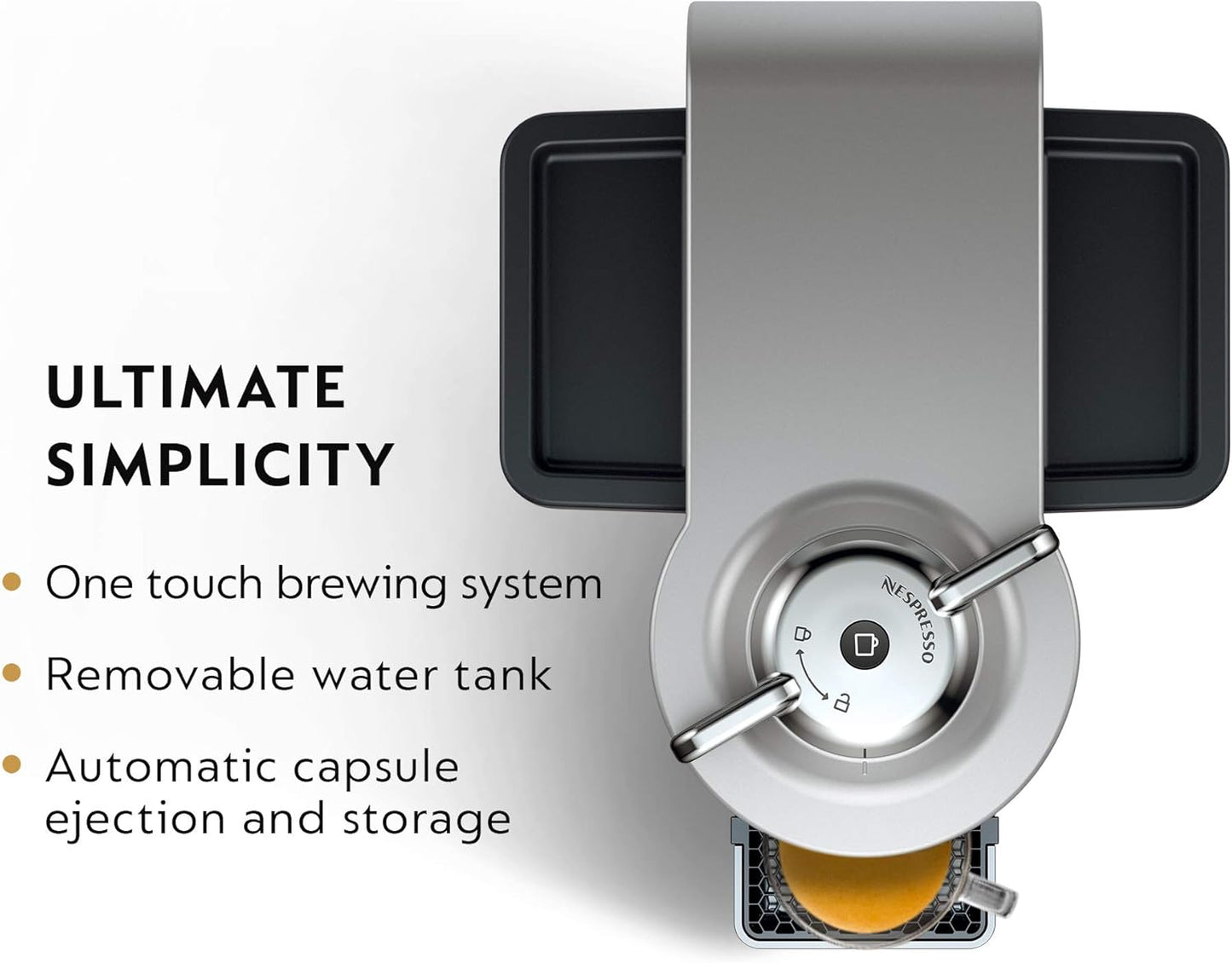 Nespresso Vertuo Coffee and Espresso Machine by De'Longhi, 1597 milliliters, Silver