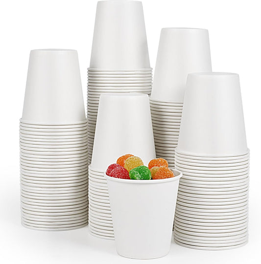 200 Pack 5 oz Paper Cups, Disposable Small Bathroom Mouthwash White Cups for Office, Parties, Travel, Picnics and Events