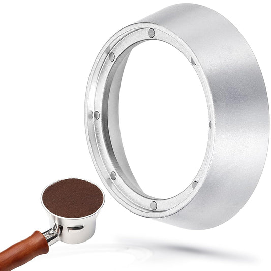 54mm Silver Magnetic Dosing Funnel, Lightweight Coffee Machine Dosing Ring with 9 Magnets, Aluminum Espresso Funnel, Ultra-Strong Adsorption Force