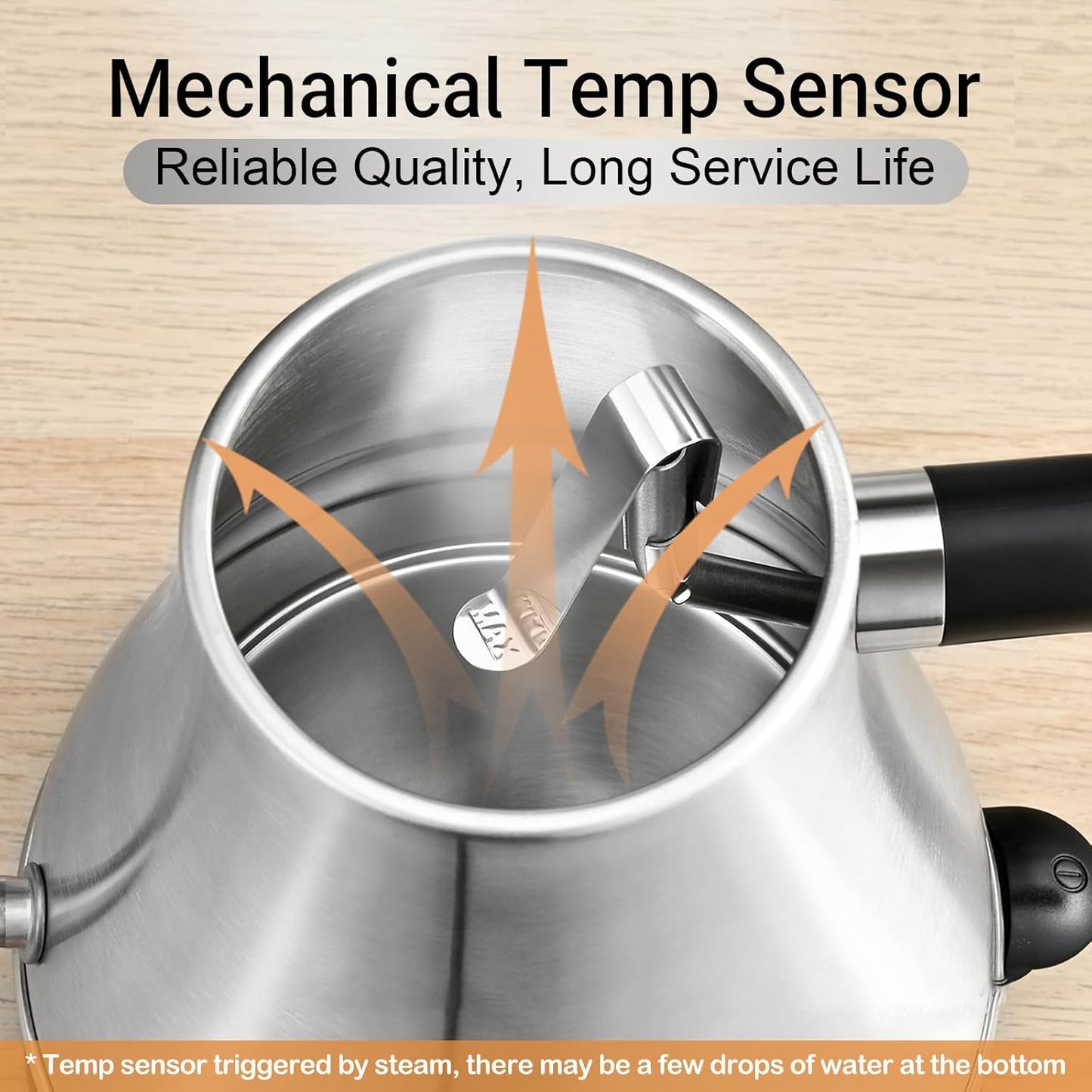 Mecity Electric Kettle Gooseneck Water Kettle Stainless Steel Tea Kettle Water Boiler Fast Heating, Auto Shut Off, 27 fl oz, 1000W, Stainless Steel