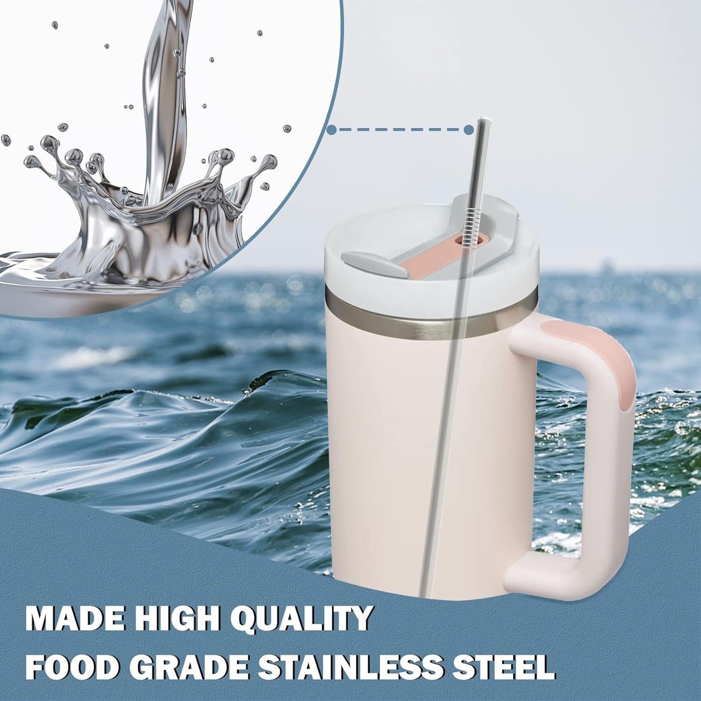 Stainless Steel Replacement Straws for Stanley Adventure Travel Tumbler (6 Straws for 30oz)