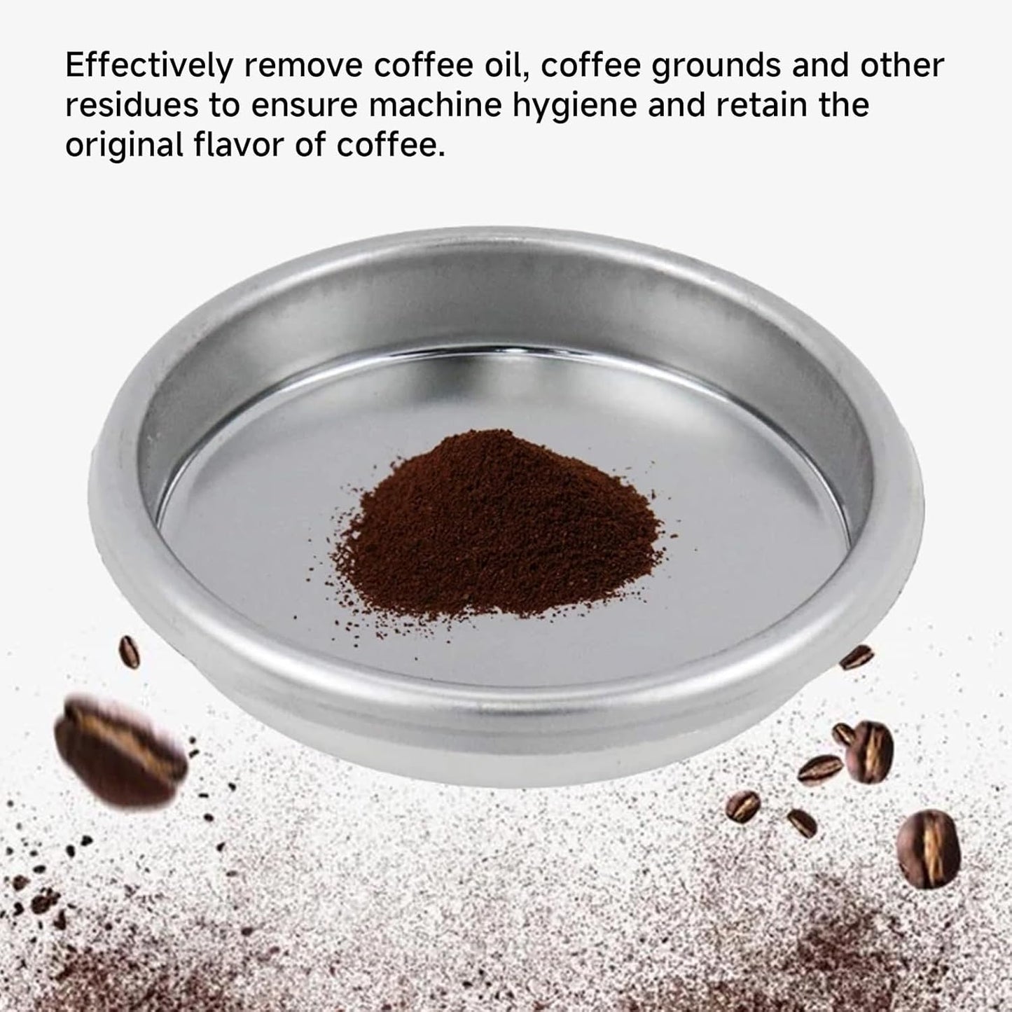 Backflush Inser, 51mm Stainless Steel Insert, 2in Coffee Machine Backflush Blind Filter, Silver 51mm Backflush Basket, Backflush Filter Espresso for Espresso Machines, 1Pcs