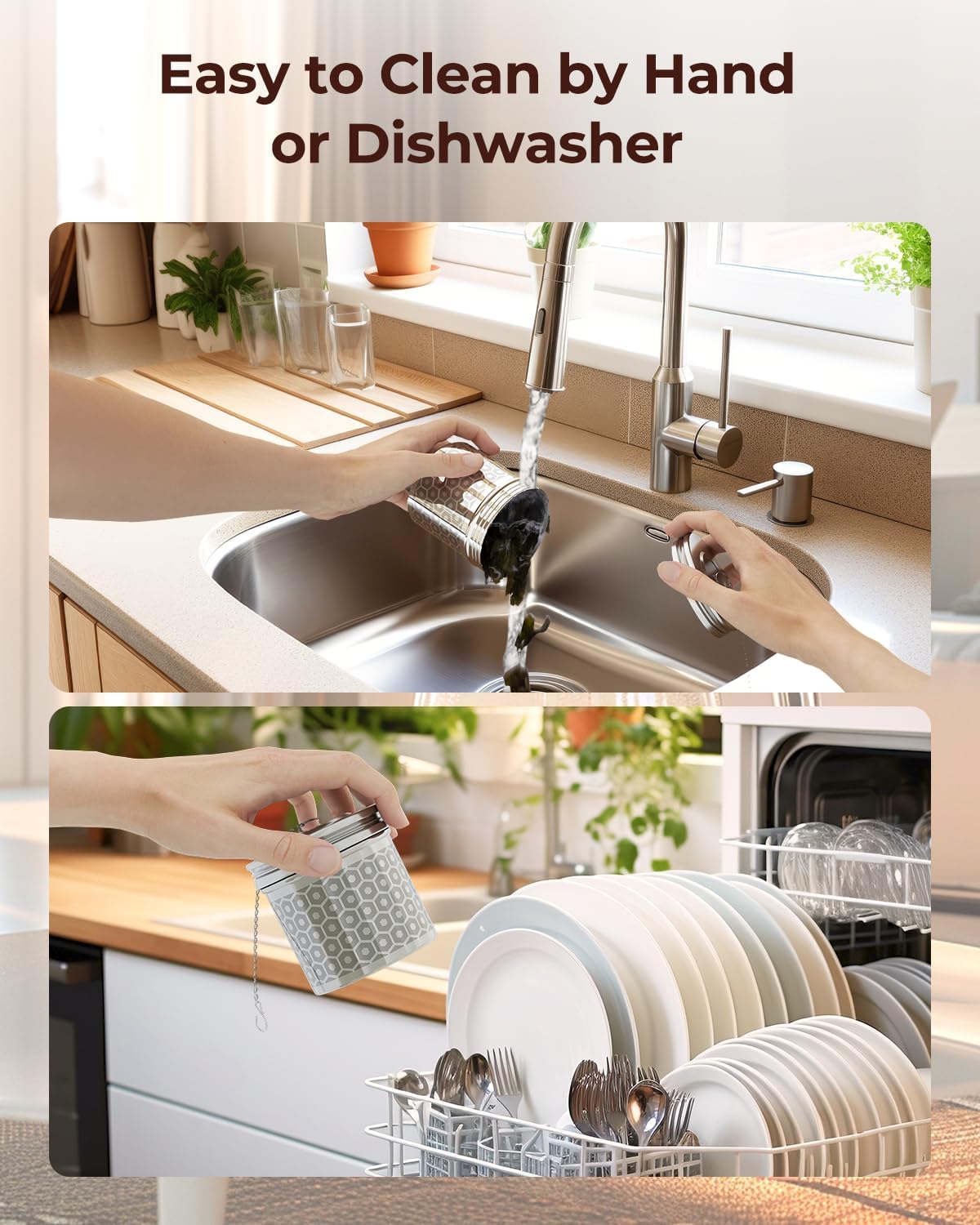 2 Pack Reinmoson Extra Large Tea Infuser for Loose Tea & Spice Infuser for Cooking, Extra Fine Mesh Large Tea Strainers for Loose Tea, 304 Stainless Steel Loose Leaf Tea Steeper