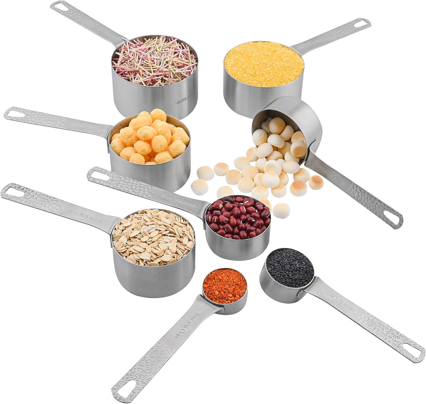 Measuring Cups and Spoons Set 20 for Dry & Liquid, Metric & US 18/8 Stainless Steel Measure Cups and Spoons Set with Leveler for Baking & Kitchen