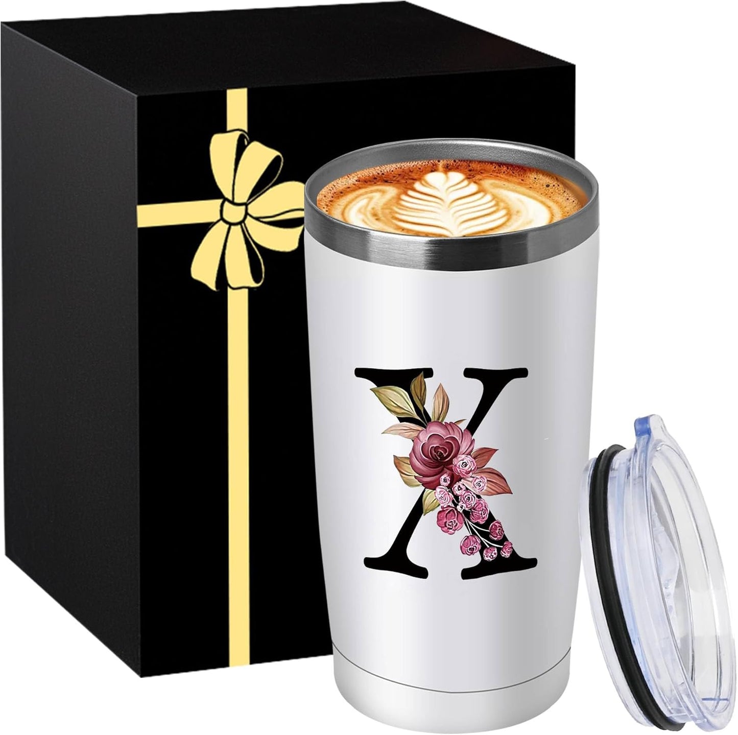 20 Oz Insulated Coffee Cup with Lid Car Tumbler Travel Mug Women Female Teacher Birthday Christmas Holiday Xmas Personalized Unique Custom Inexpensive Present Im Sorry You Are My Sunshine Initial Gift