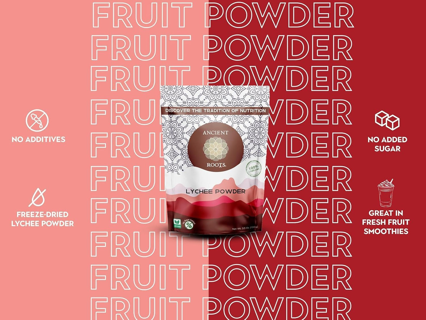 Ancient Roots Lychee Fruit Powder - All-Natural Fruit Powder, Filled with Antioxidants, 75 Servings (10.5 ounces)