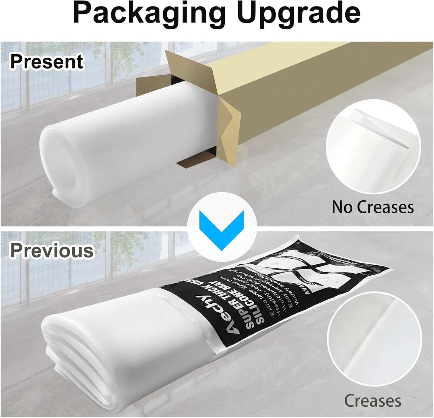 AECHY Extra Large Silicone Mat 35.3"x23.5"x0.08", Multipurpose Silicone Mat Thick Heat Resistant Mat Shipped Rolled Up Kitchen Counter Mat Nonslip Silicone Mats for Kitchen Counter Translucent