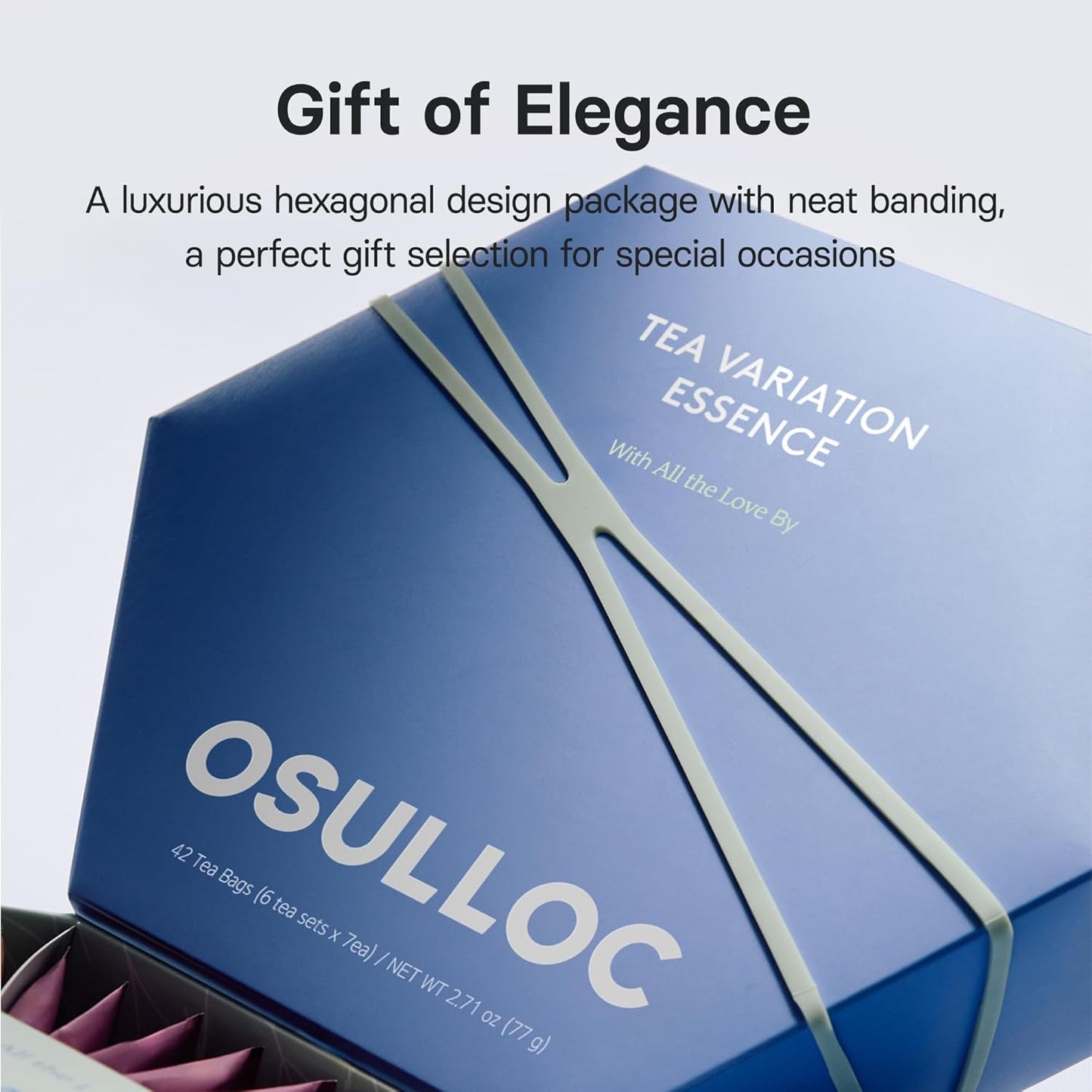 OSULLOC TEA VARIATION ESSENCE (42 Count, 6 Types x 7 ea), Mother's Day Tea Gift Set, Special Thank You Card attached