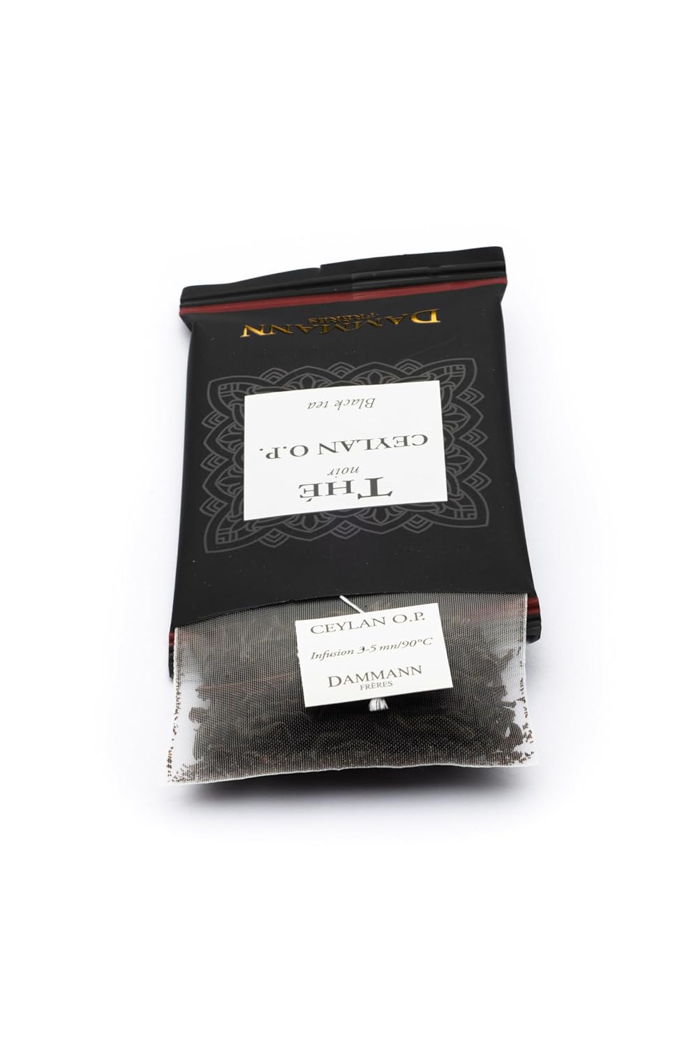 Dammann Freres Satchets, Ceylan O.P. Tea Bags, Premium Gourmet French Black Tea, Individually Wrapped, 24 Count (Single Pack)