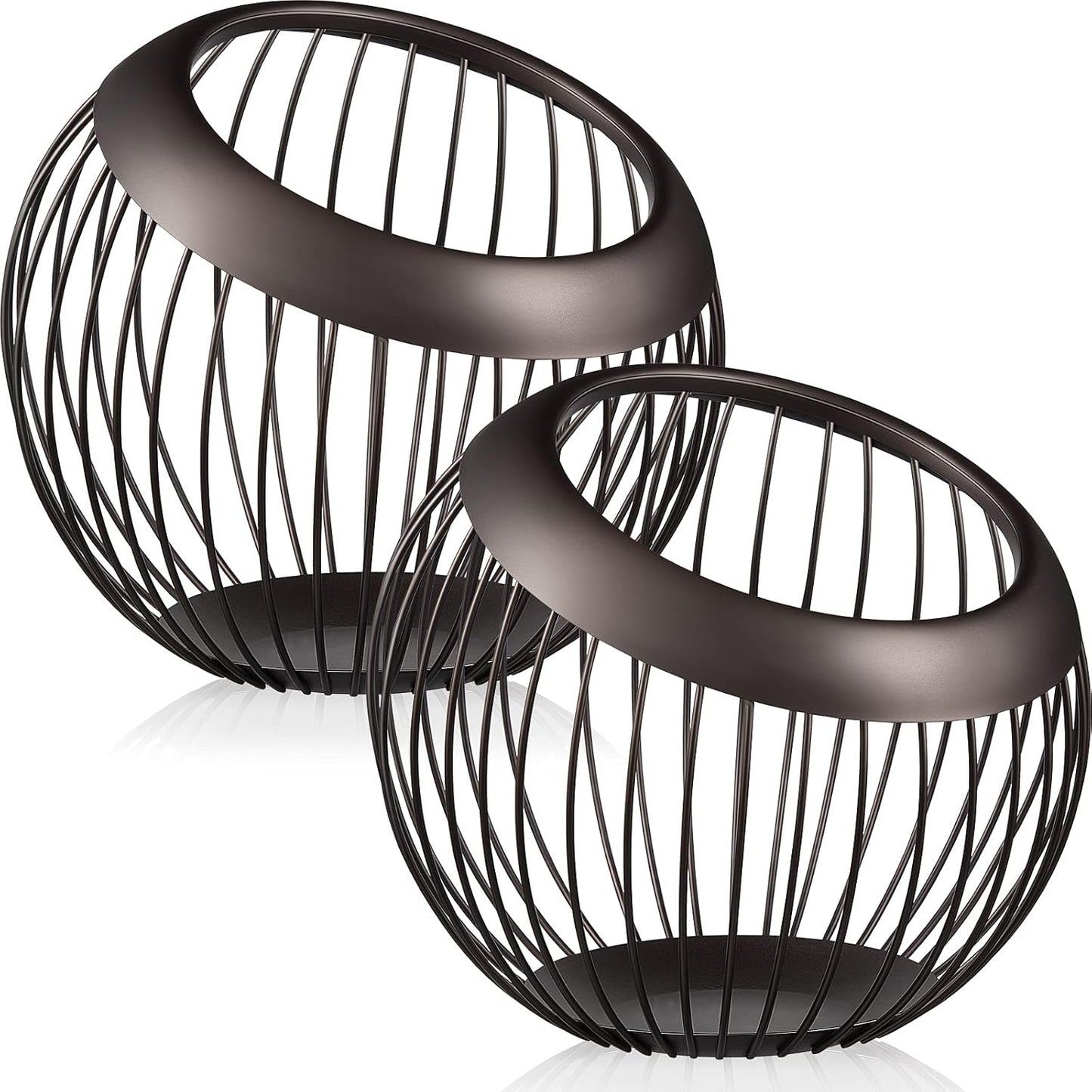 2 Pieces Coffee Pods Holder Large Capacity Coffee Pod Baskets Stainless Steel Cup Organizer Sturdy for Espresso Capsule Pot Storage Metal Wire Fruit Bowl Snack Storage(Dark Brown)