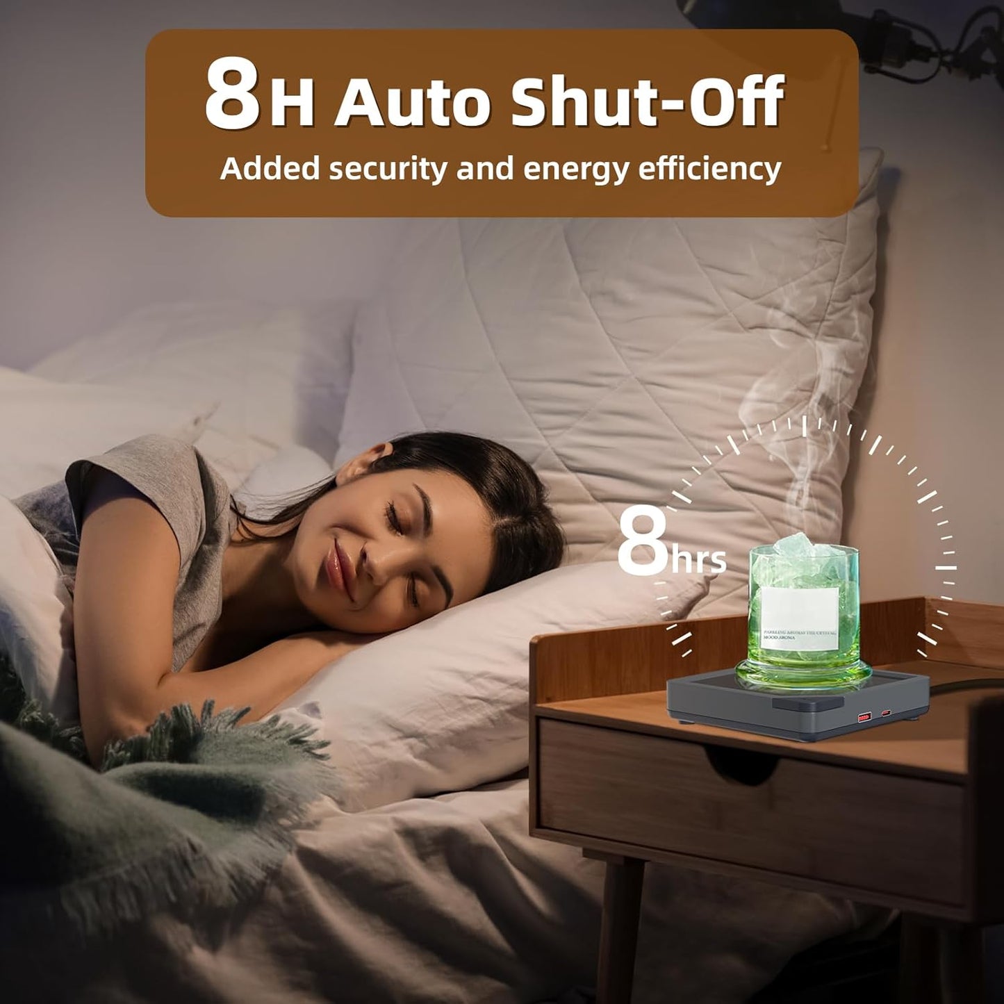 Coffee Mug Warmer with 2 USB Charging Ports: Auto Shut-Off Candle Wax Warmer - Heated Beverage Coffee Accessories for Home Office Desk - U1 Gray