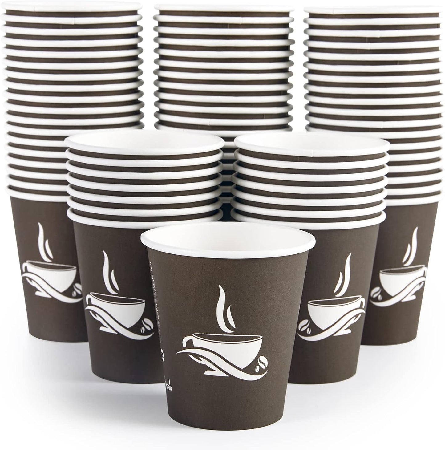 LITOPAK 270 Pack 10 oz Paper Cups, Brown Disposable Hot Coffee Cups for Party, Picnic, Travel, and Events