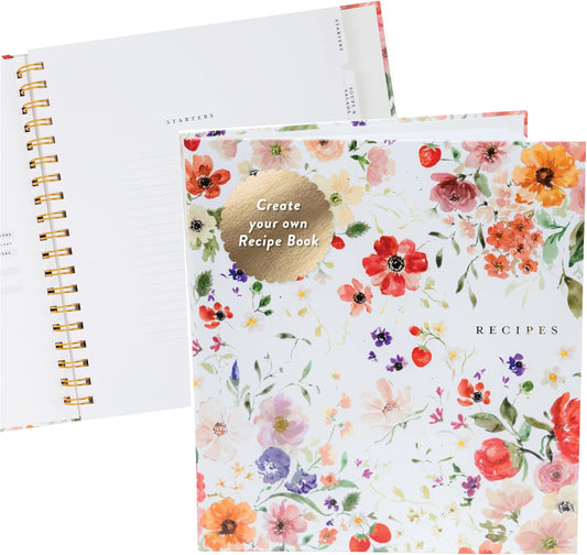 Itsy Belle Studio Make Your Own Cookbook – Blank Recipe Book to Write in Your Own Recipes | Hidden Spiral Bound Personalized Recipe Binder with back pocket & Conversion Charts | Holds 240 Recipes
