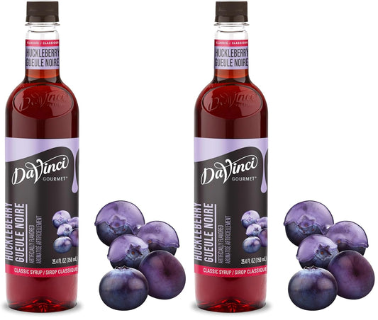 DaVinci Gourmet Classic Huckleberry Syrup, 25.4 Fl Oz (Pack of 2)