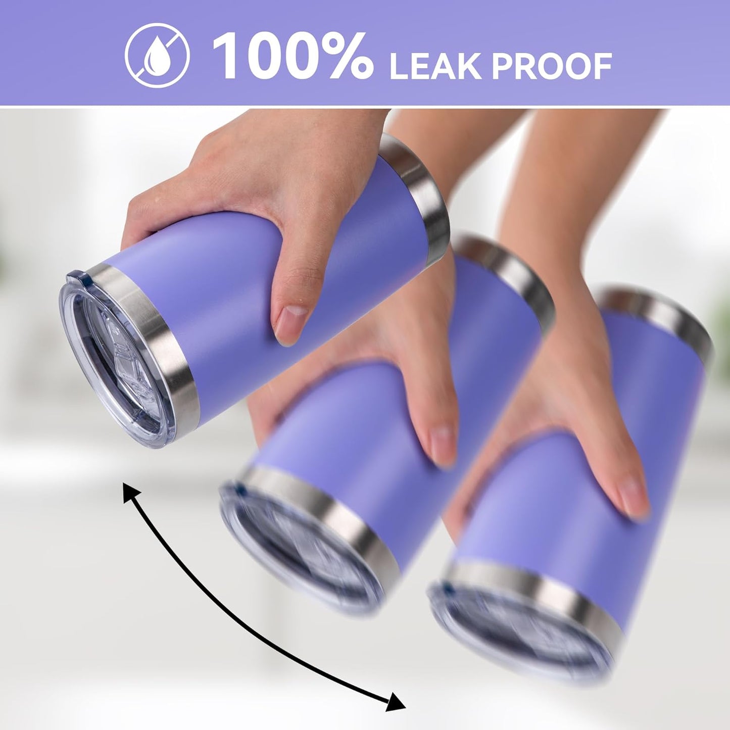 20 oz Tumbler Stainless Steel Tumblers Bulk with Lid Double Wall Insulated Coffee Tumbler Cups for Hot & Cold Drinks Powder Coated Travel Coffee Tumbler Mug Metal (Lavender, 6 pack)