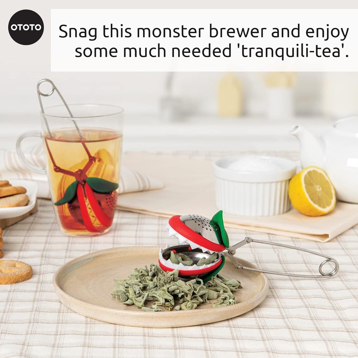 Cute Tea Infuser by OTOTO - Loose Leaf Tea Steeper, Tea Accessories, Tea Diffusers, Tea Infuser for Loose Leaf Tea, Tea Strainers, Cute Gifts, Tea Gift Set, Kitchen Gifts, Cooking Gadgets