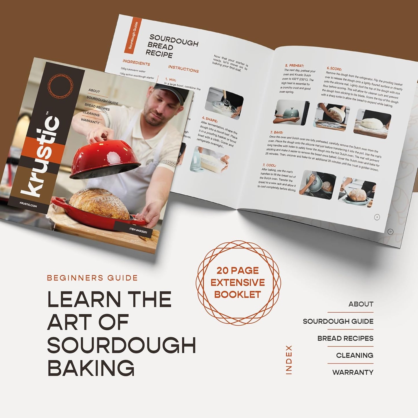 Enameled Cast Iron Dutch Oven for Sourdough Bread Baking | 6 Quart Pot with Lid | 10 Inch Ceramic Enamel Thick Coated Cookware Set with Non Stick Silicone Baking Mat for Cooking | 6 Qt | White