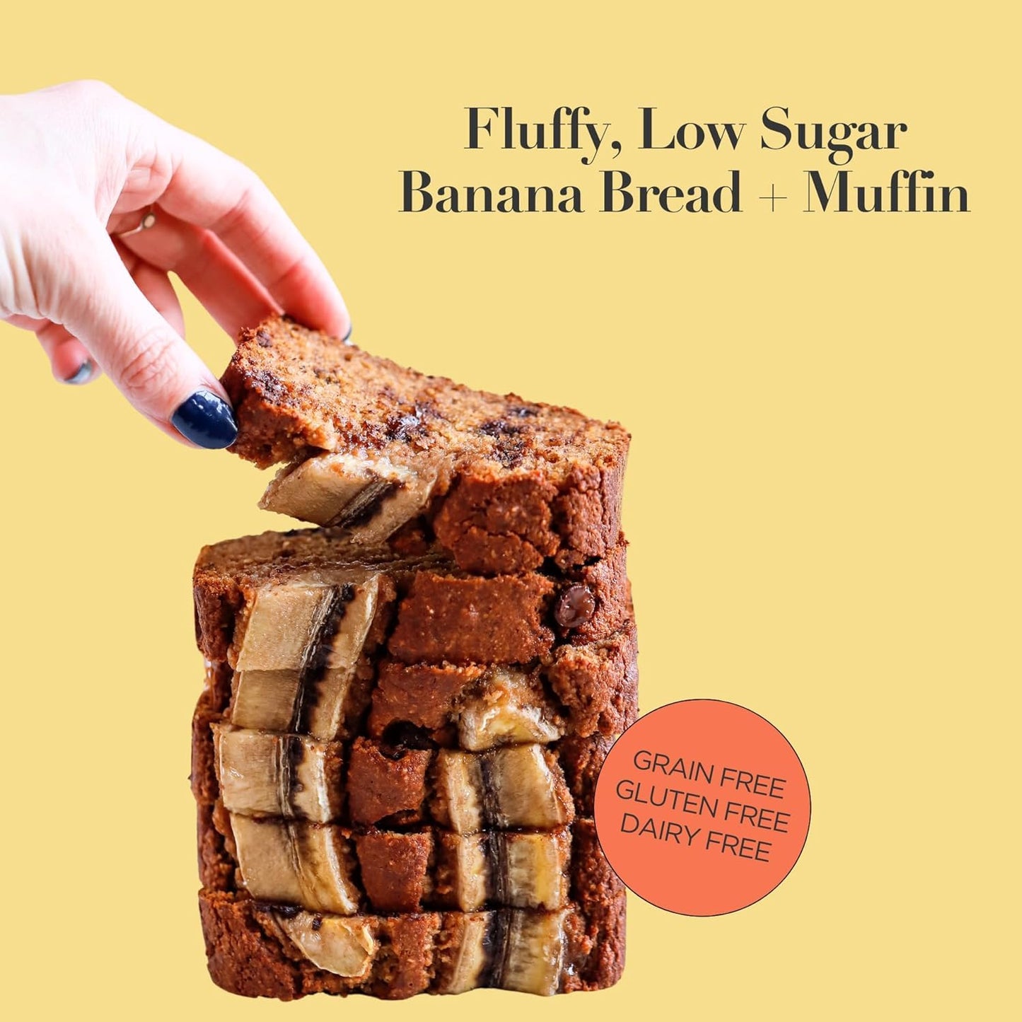 Stellar Eats Grain-Free Banana Bread & Muffin Baking Mix | Gluten-Free, Dairy-Free, Low Sugar, Plant-Based | Naturally Sweet with Coconut Sugar | Makes 1 Loaf or 12 Muffins | 2 Pack