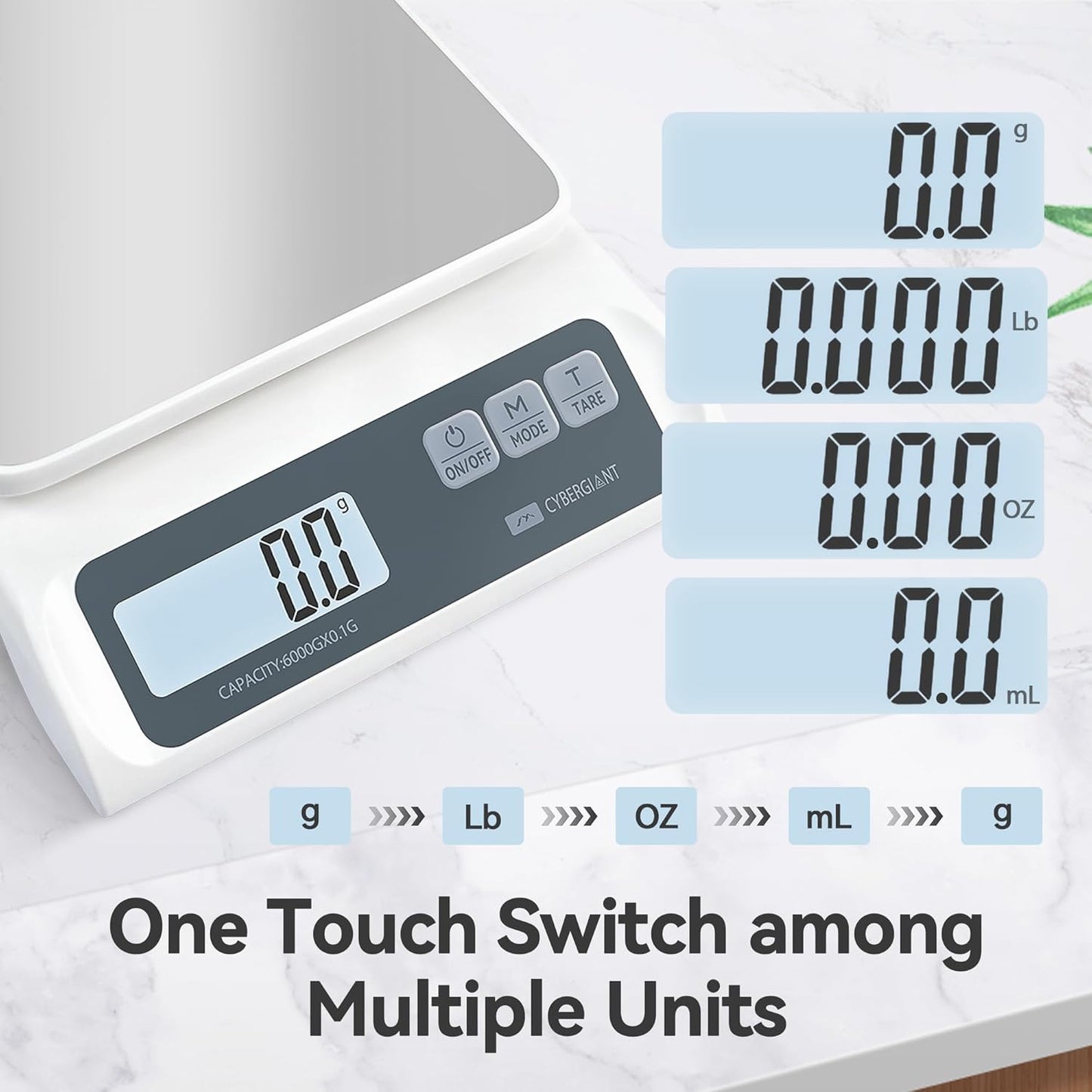 13lb/0.1g Precision Digital Food Scale - Meal Prep Kitchen Baking & Espresso Coffee - Gram Scale with Stainless Steel Platform & LCD Display