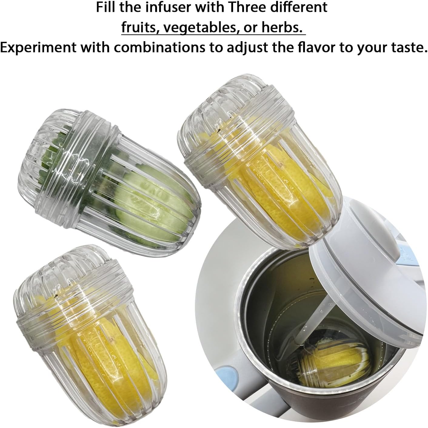 3PCS Fruit Infuser Insert for Wide Mouth Water Bottles,Compatible with Stanley,Hydro Flask, Iron Flask, Takeya, ThermoFlask