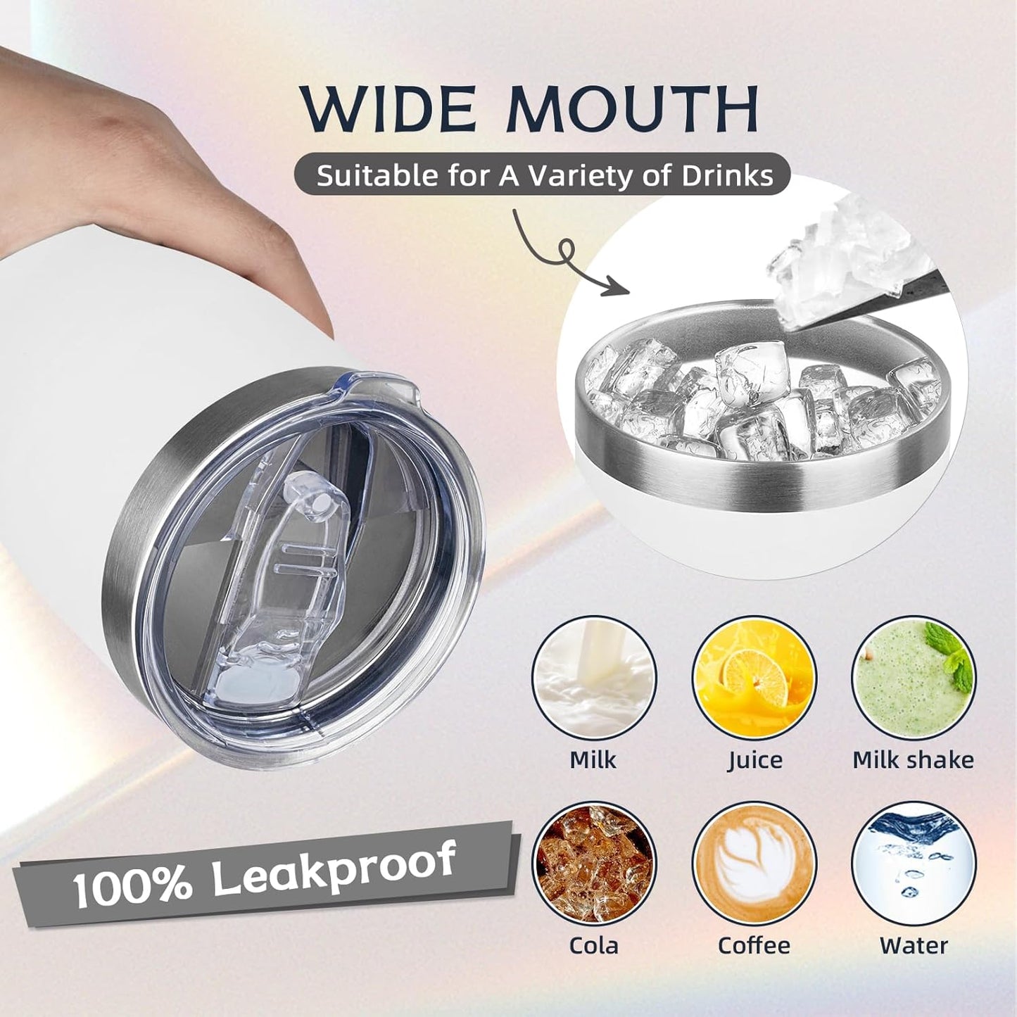 MEZMUT 20oz Coffee Tumbler with Lid and Straw Double Wall Vacuum Insulated Cup Stainless Steel Travel Mugs Insulated for Hot Cold Leakproof Powder Coated Tumbler for Indoor Outdoor(White, 4)