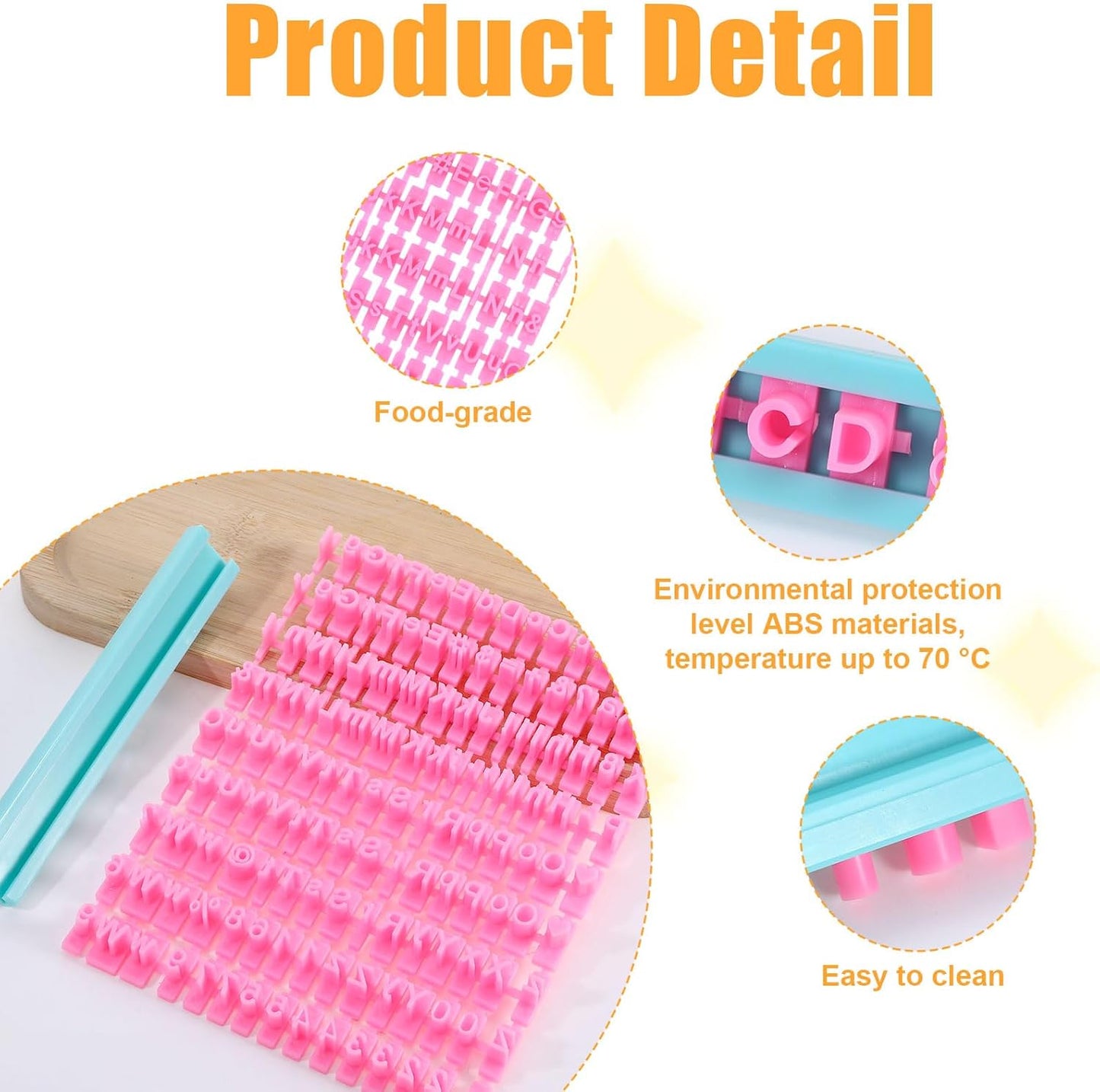 212 Pcs Letter Stamps for Clay, Pottery Name Alphabet Cookie Stamps Molds for Cake Baking Chocolate, Embosser Fondant Clay Letter Stamp Cutters Stencils, Mooncake Air Dry Polymer Clay Cutters Molds