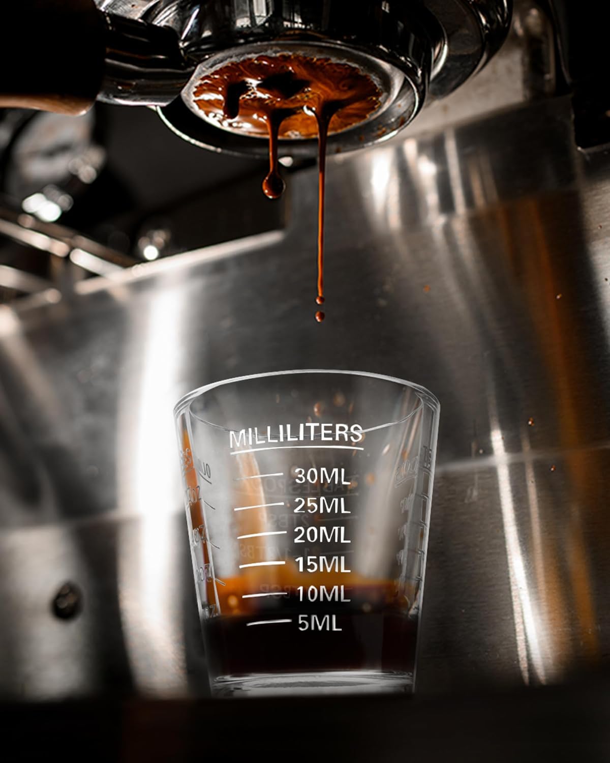 Shot Glasses Measuring Cup Set 4PACK Espresso Shot Glasses Liquid Heavy Glass 26-Incremental Measurement 1 OZ, 2 TBS, 6 TSP, 30 ML Kitchen Tools (Black)