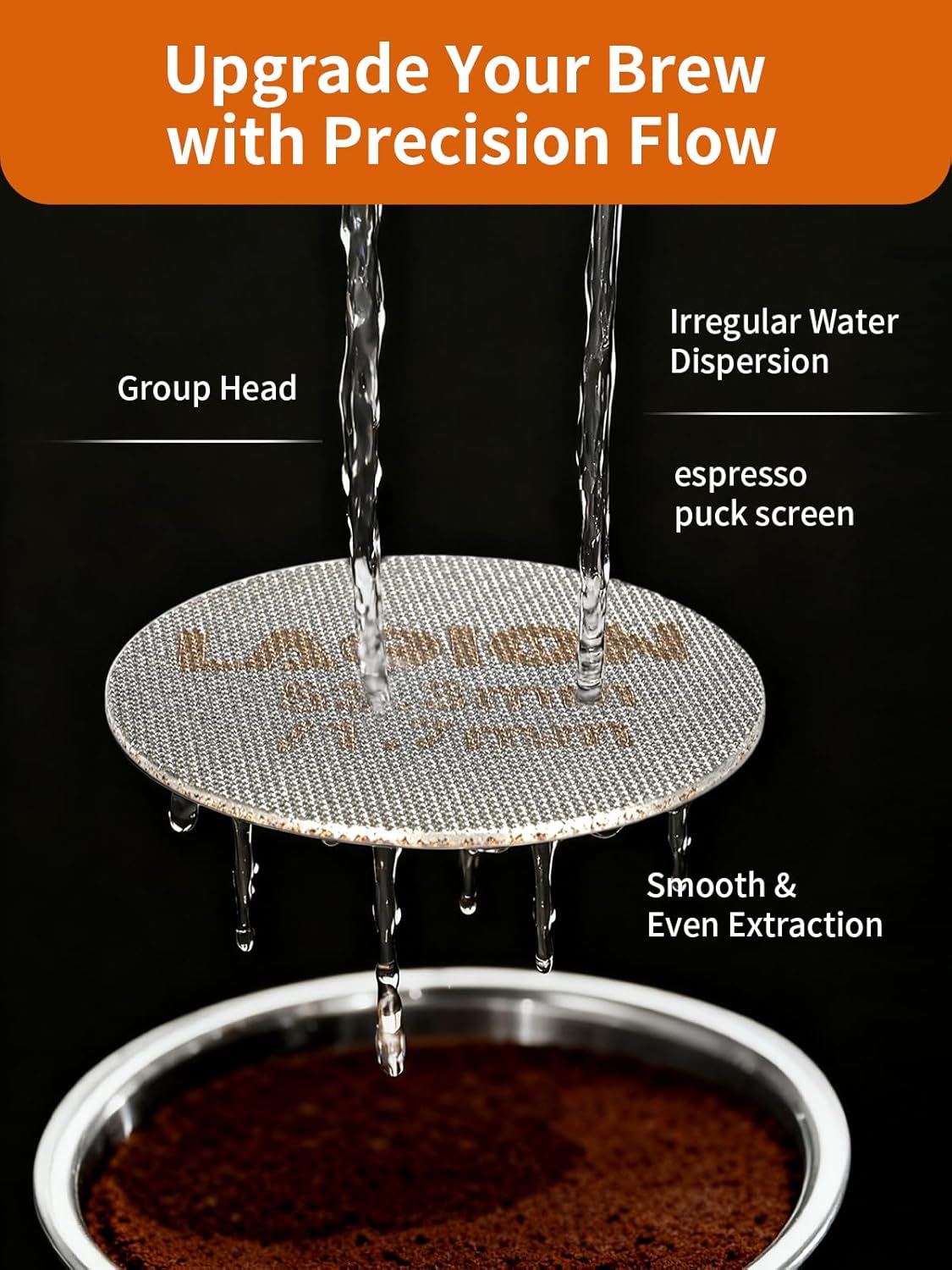 53.3mm Espresso Puck Screen, Reusable Espresso Filter Screen, 1.7 mm Thick, Espresso Distribution Tool Fits for Breville 54mm Coffee Filters, Stainless Steel Espresso Machine Accessories